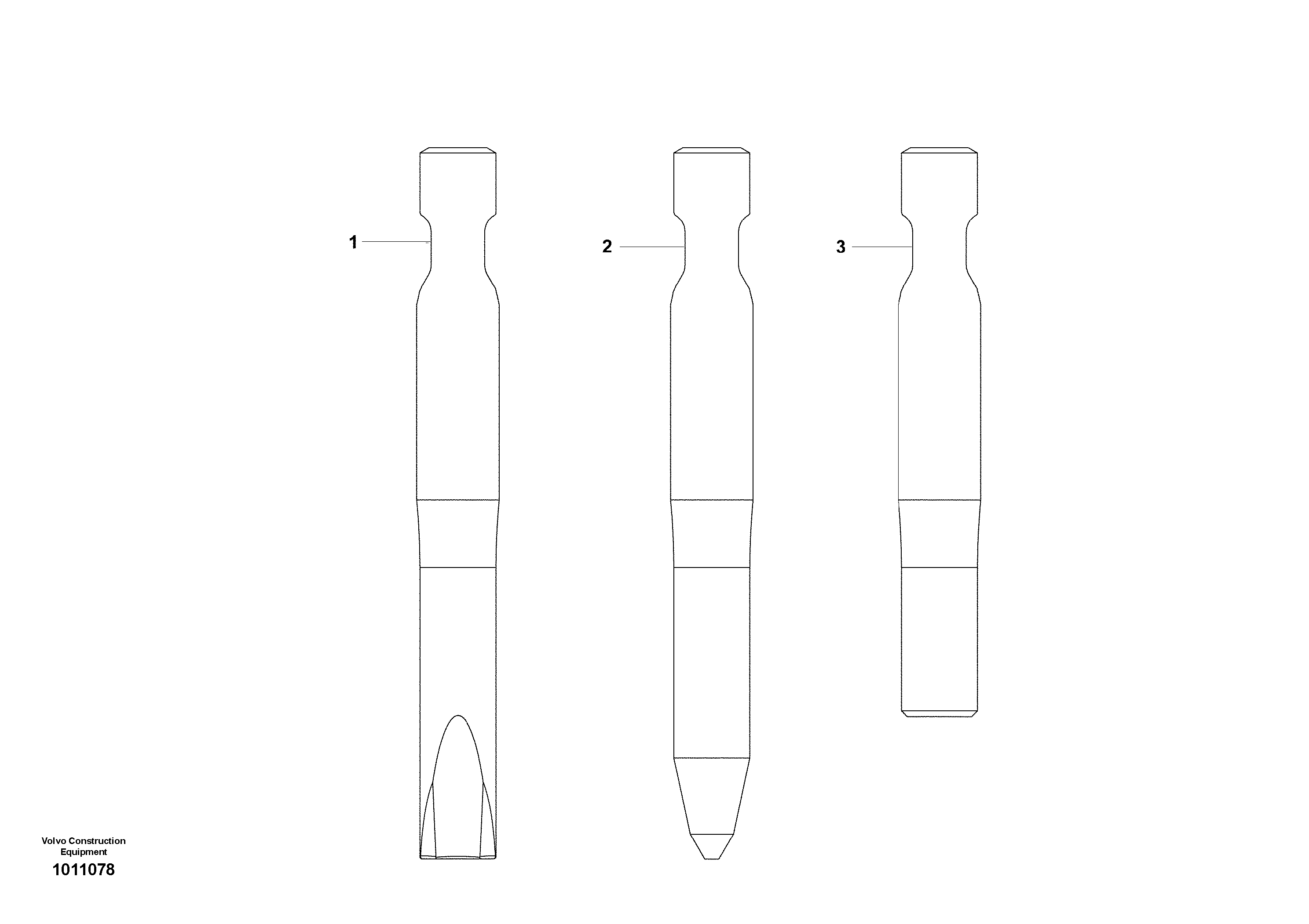 Hydraulic Hammer, Chisel  FOR HB1100 — volvo parts diagram