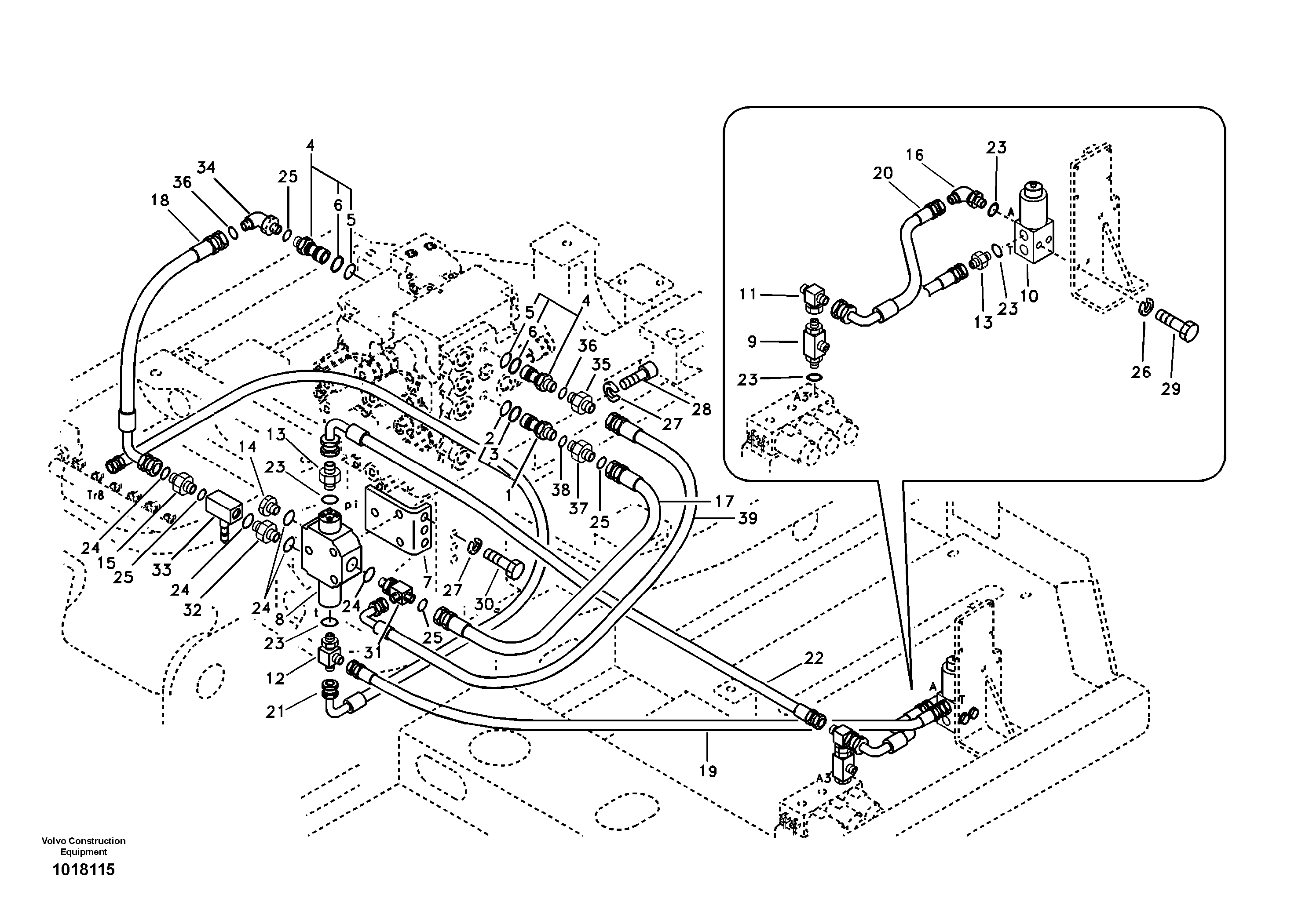 Working hydraulic, hammer and shear for 2nd pump flow — volvo parts diagram