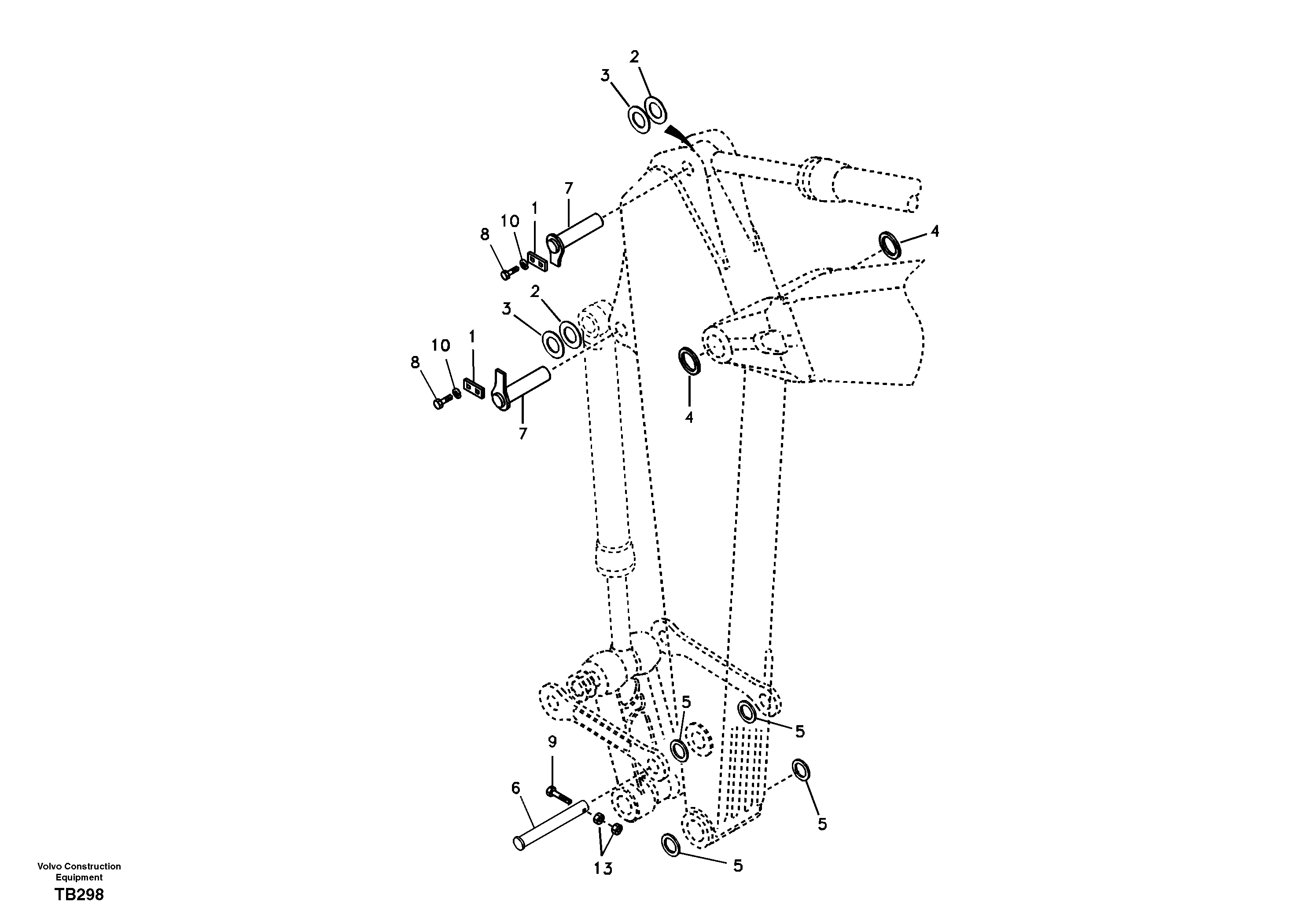 Links to dipper arm — volvo parts diagram