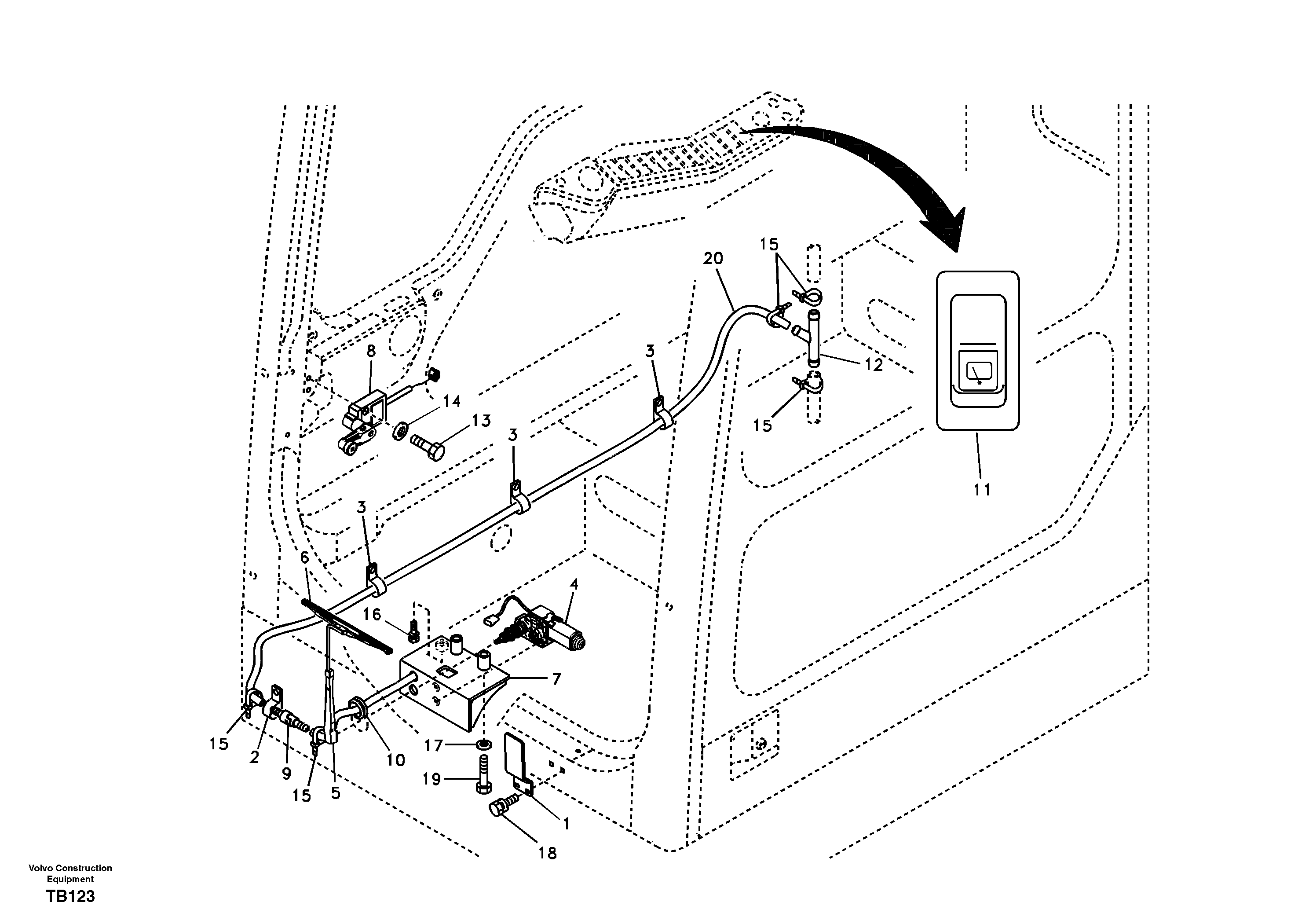Lower wiper — volvo parts diagram