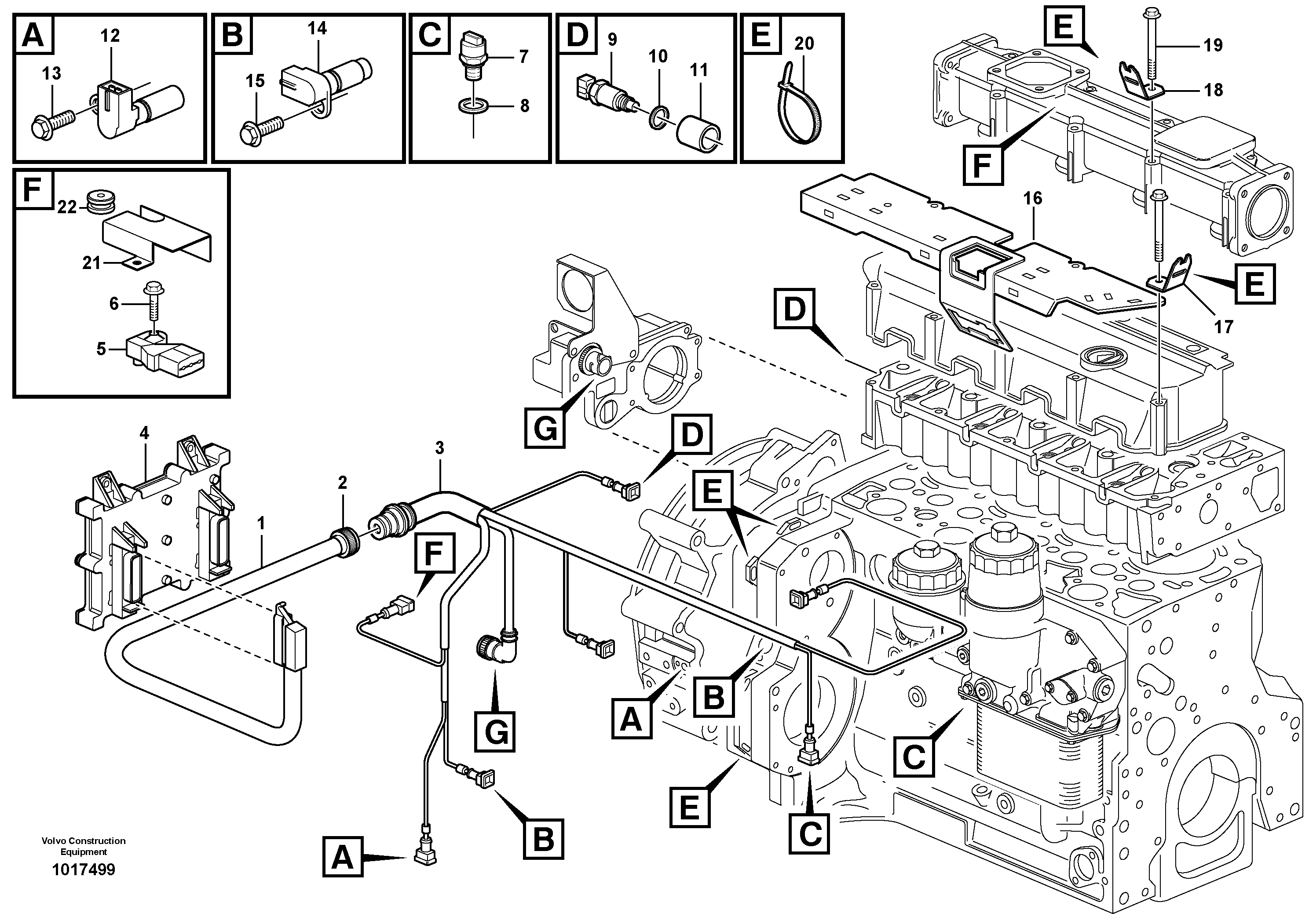 Cable harness, engine — volvo parts diagram