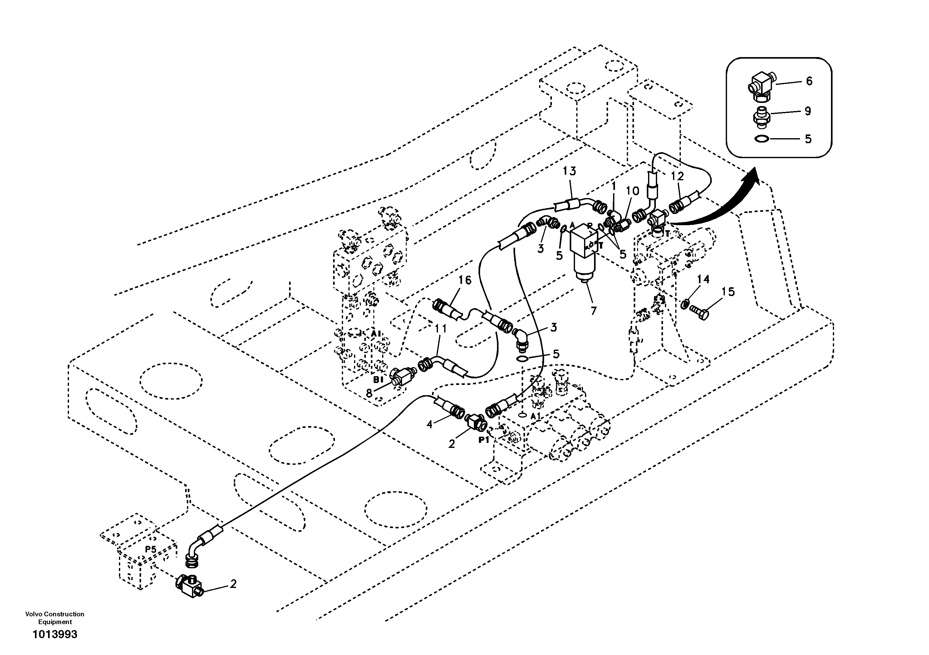 Servo system, hammer and shear — volvo parts diagram