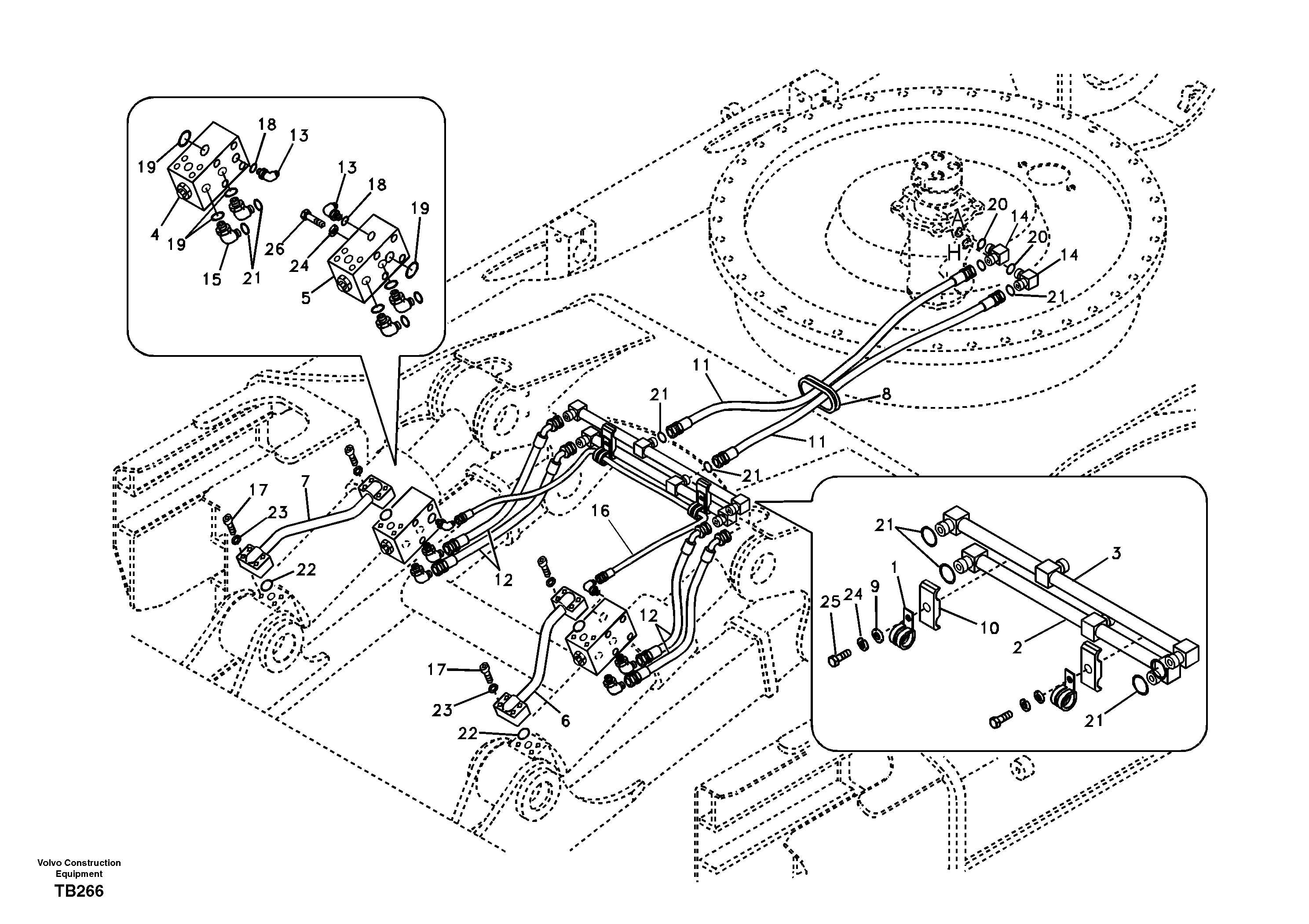 Working hydraulic, dozer blade — volvo parts diagram