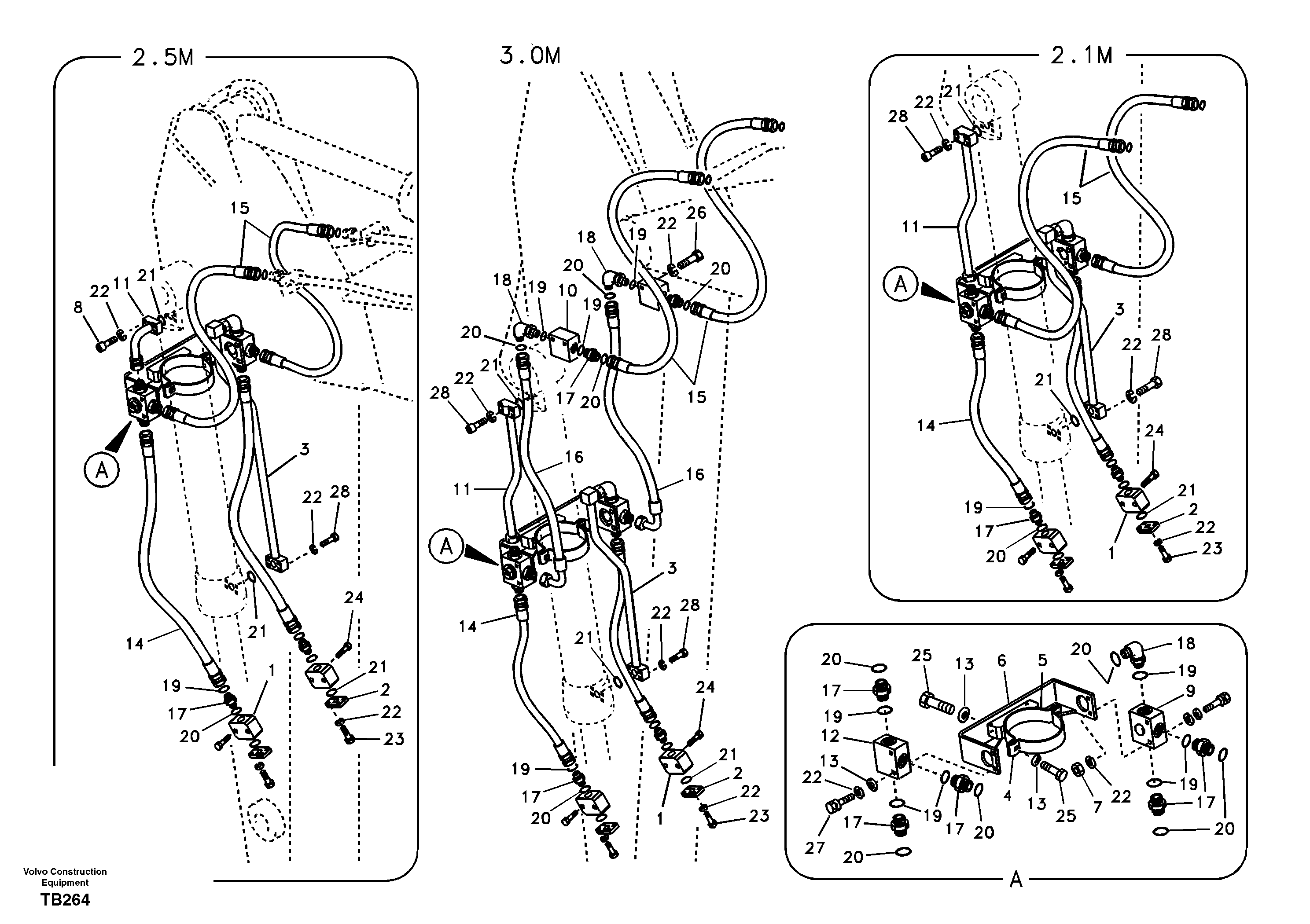 Working hydraulic, clamshell — volvo parts diagram