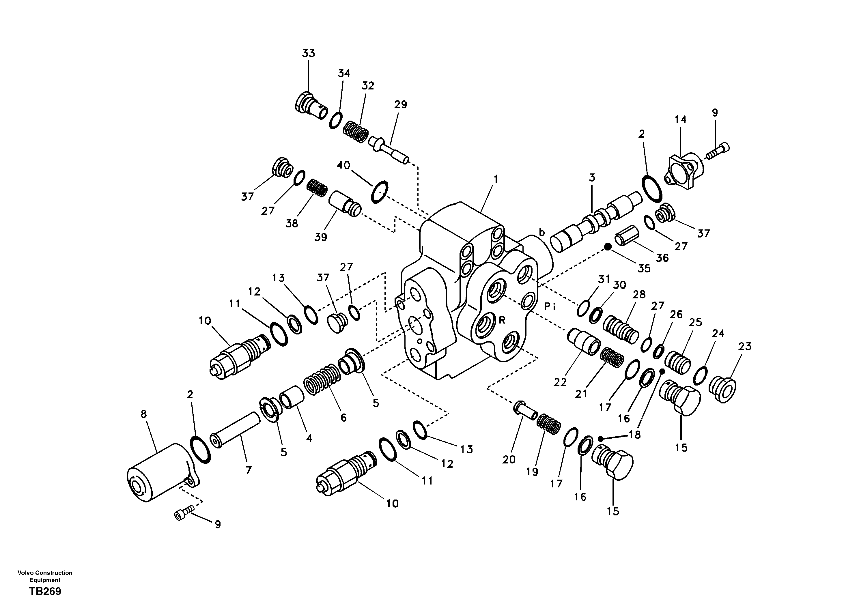 Working hydraulic, adjustable boom control valve — volvo parts diagram
