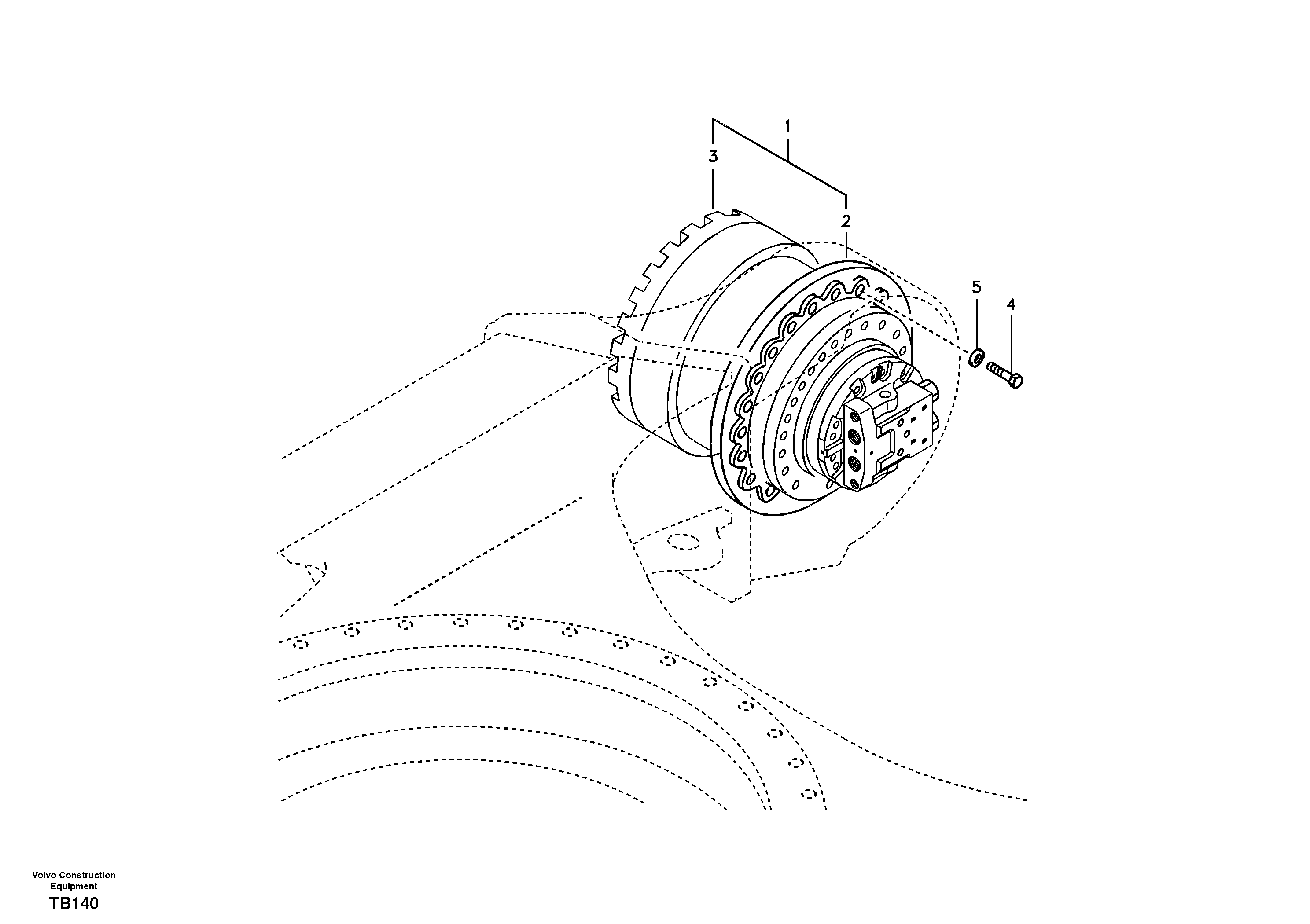 Travel motor with mounting parts — volvo parts diagram