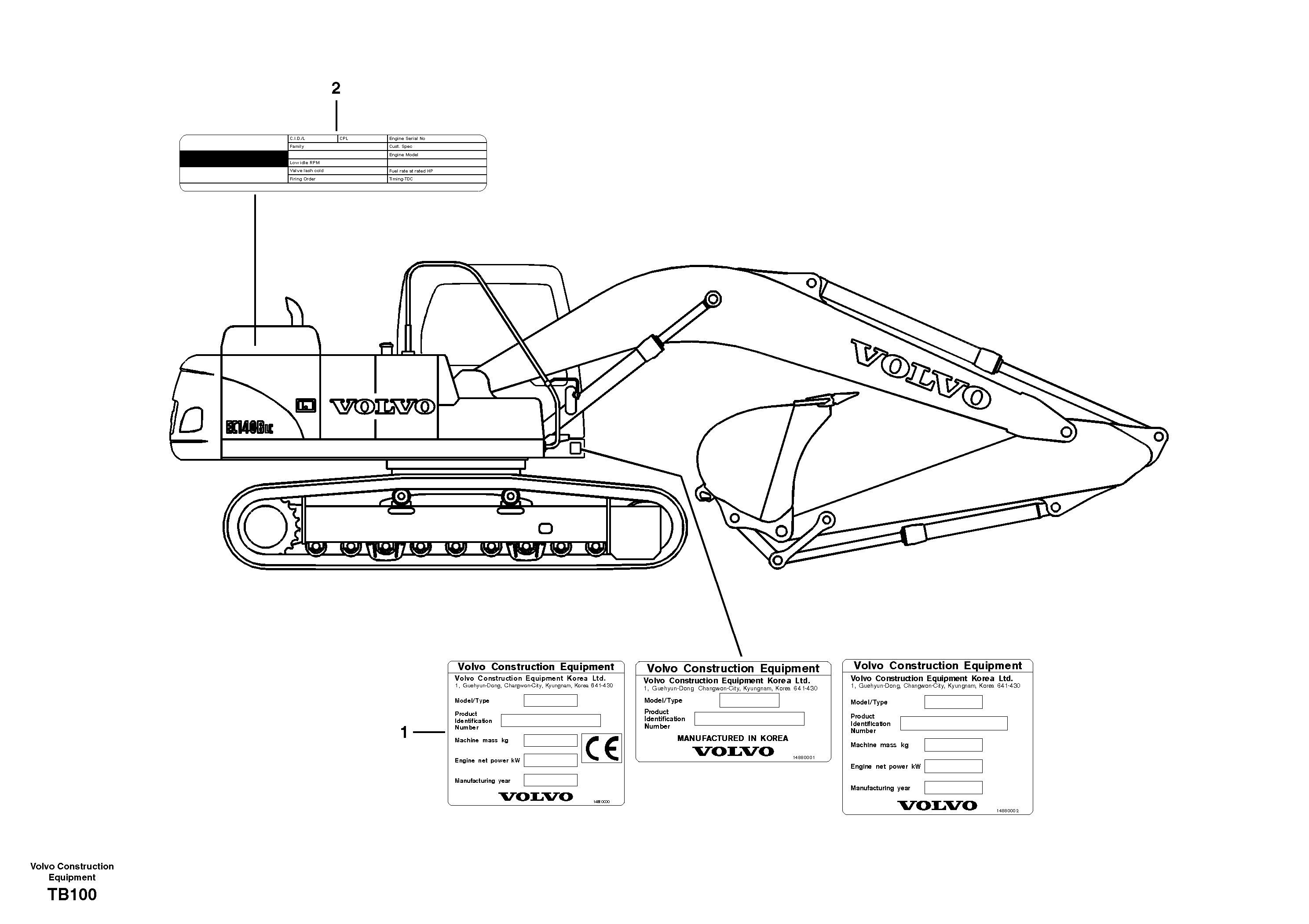 Product sign plate — volvo parts diagram