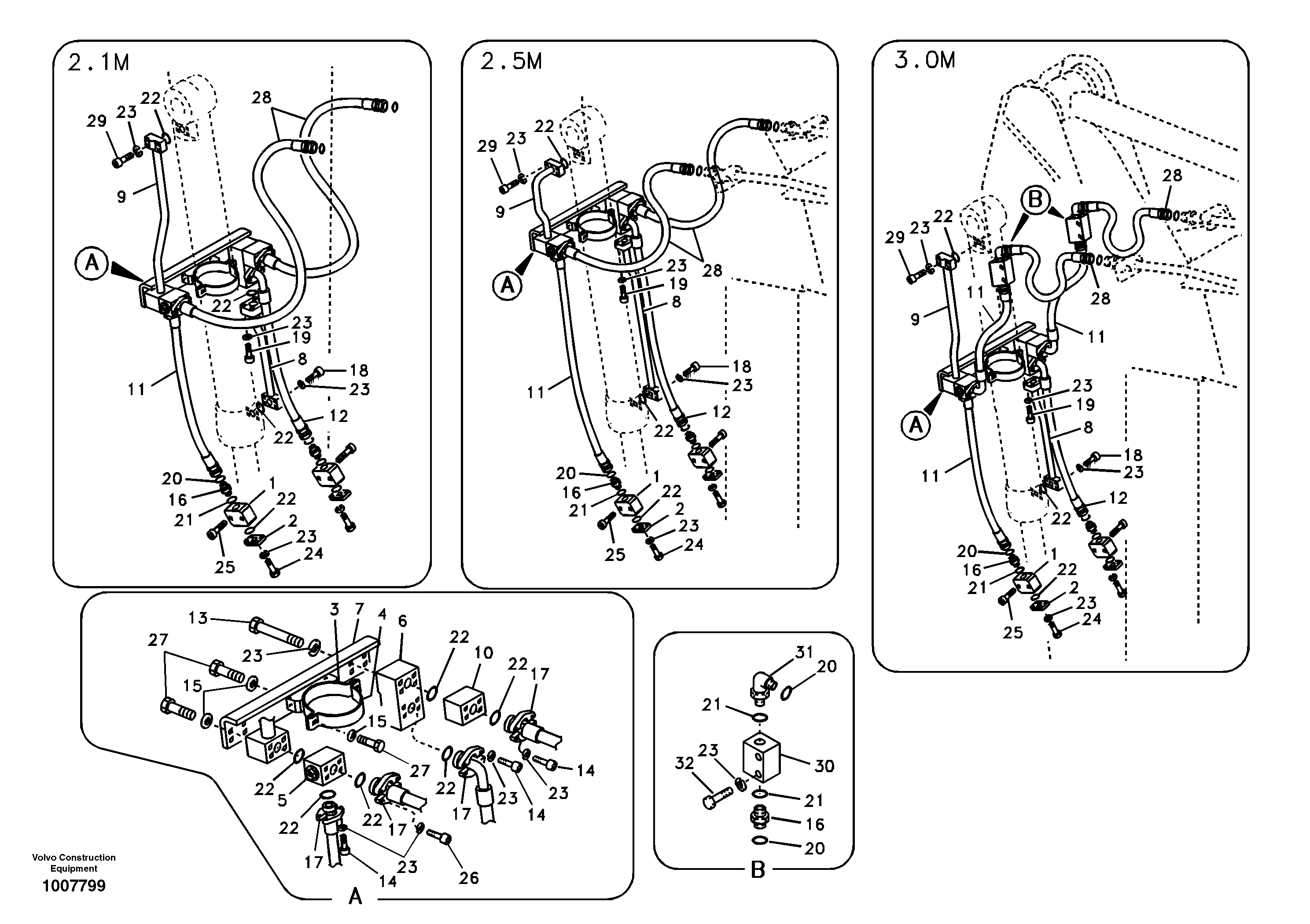 Working hydraulic, clamshell — volvo parts diagram