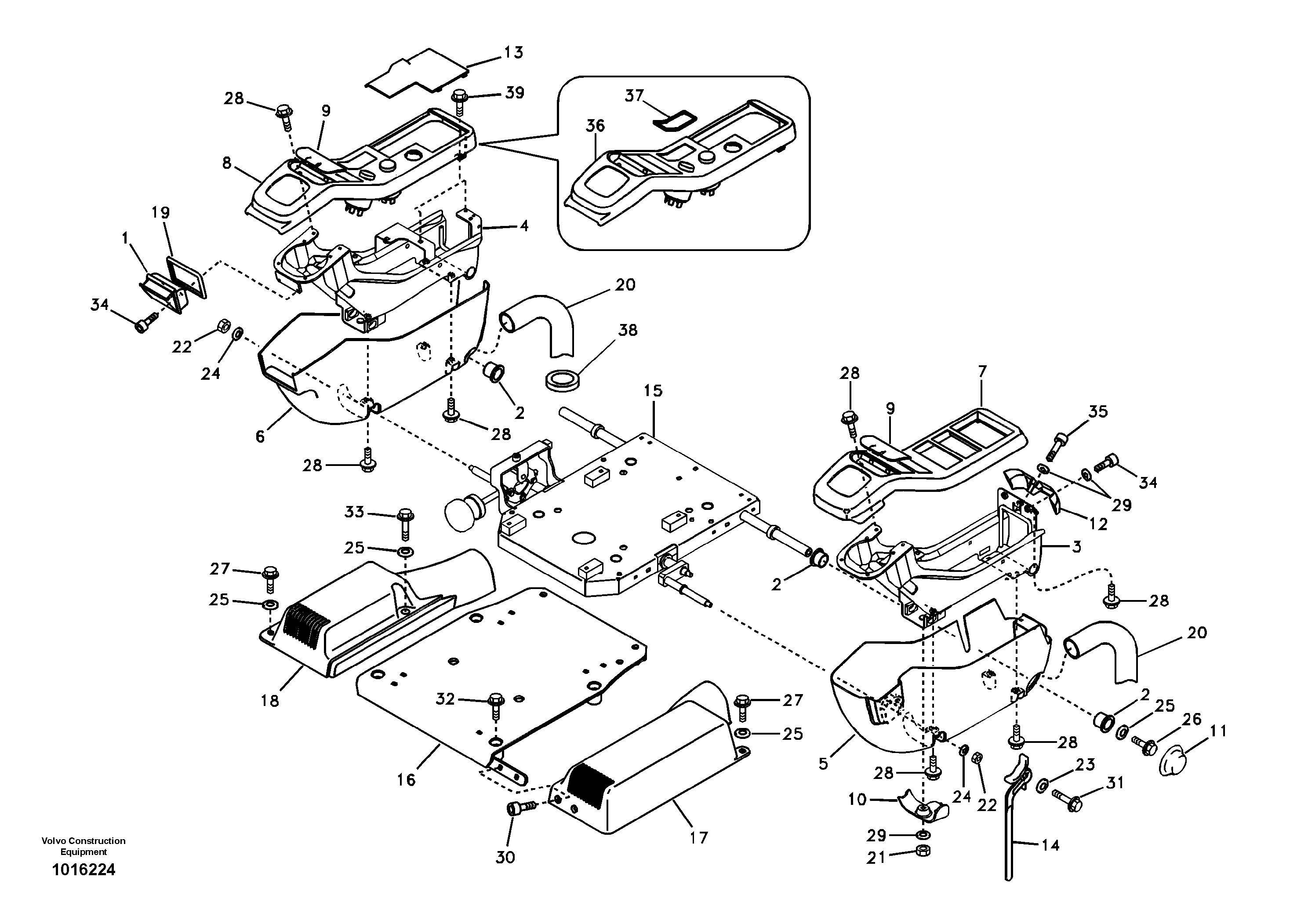 Instrument panel, control panel — volvo parts diagram