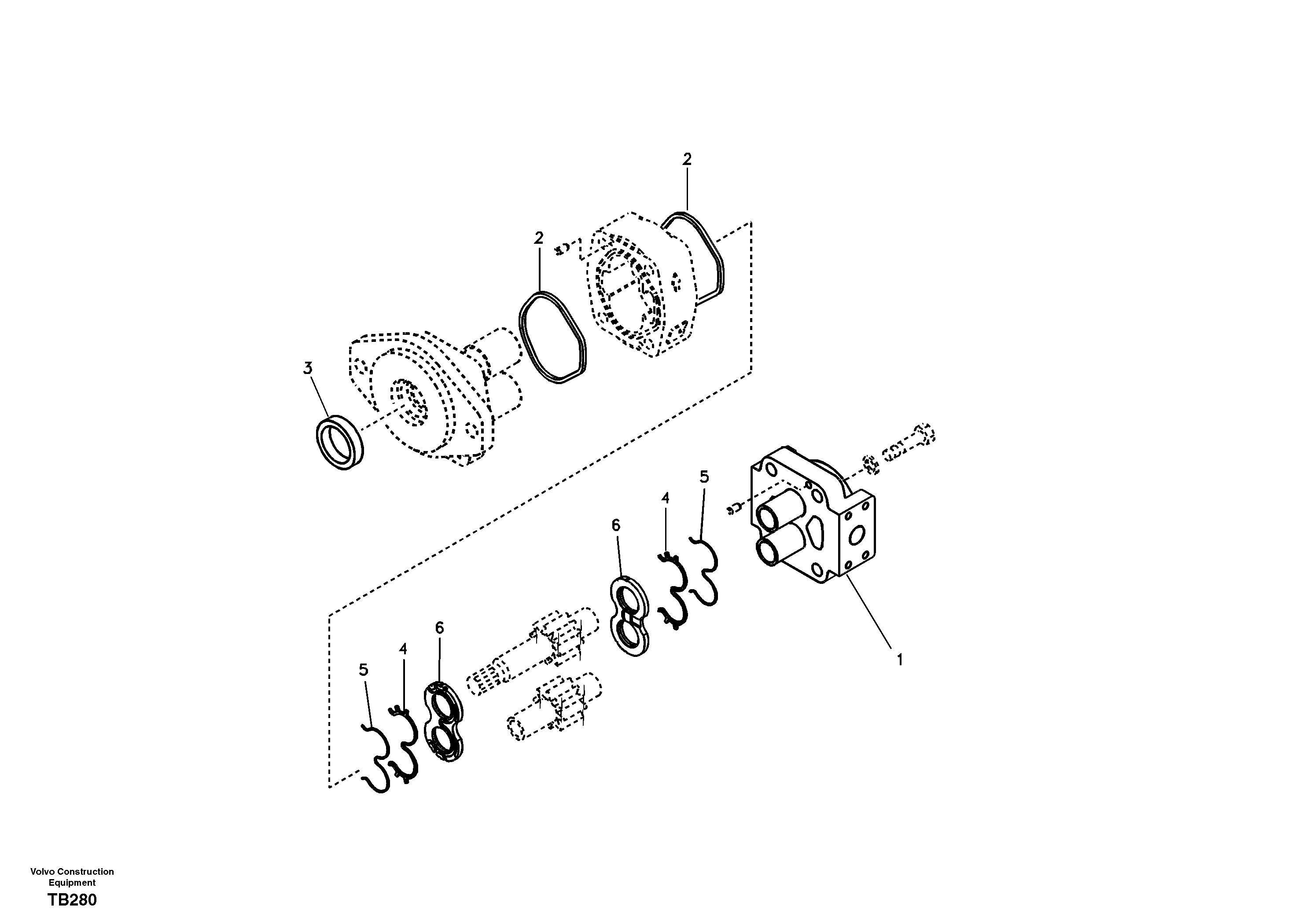 Hydraulic gear pump for quickfit and rotator — volvo parts diagram