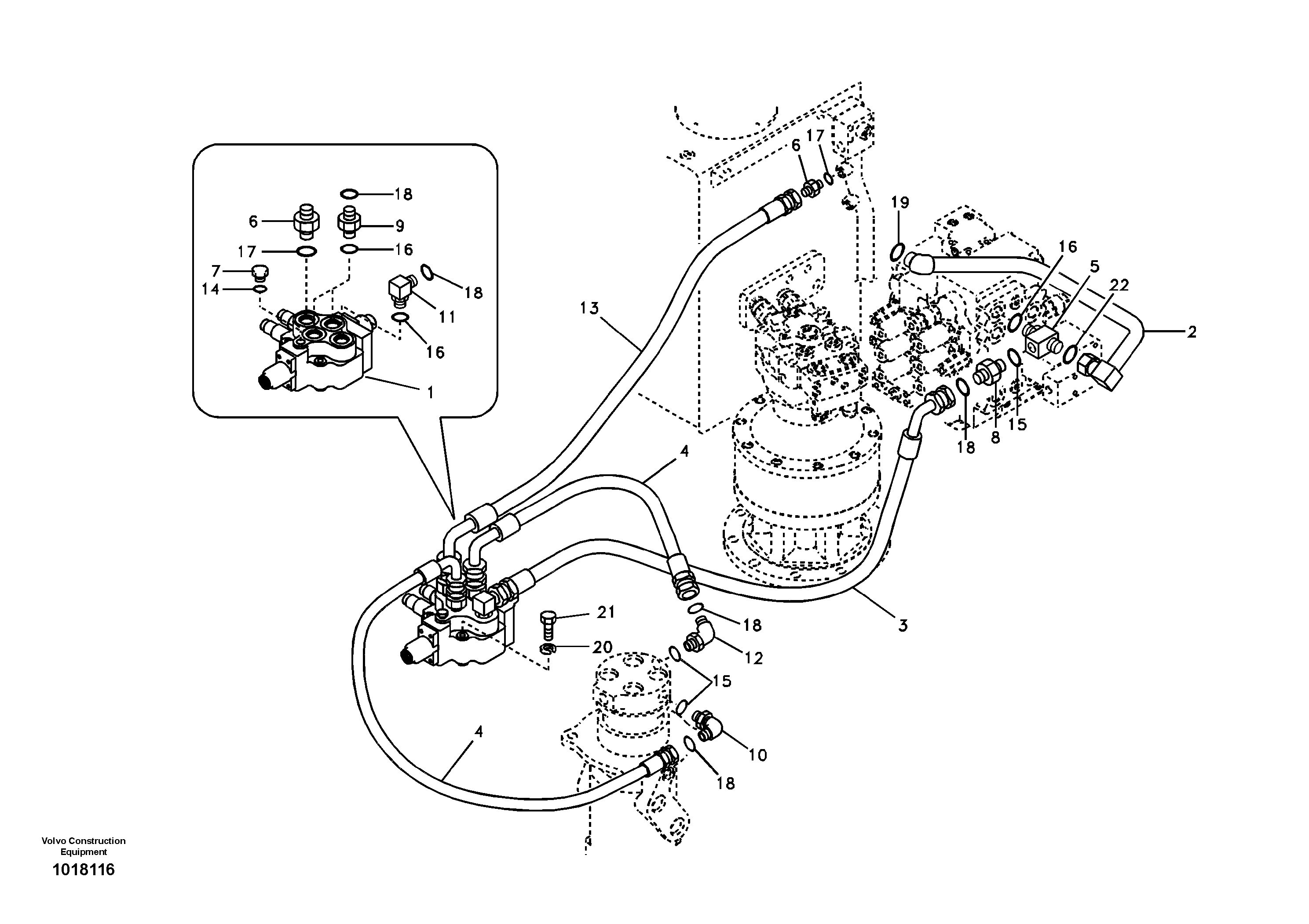 Working hydraulic, dozer blade — volvo parts diagram