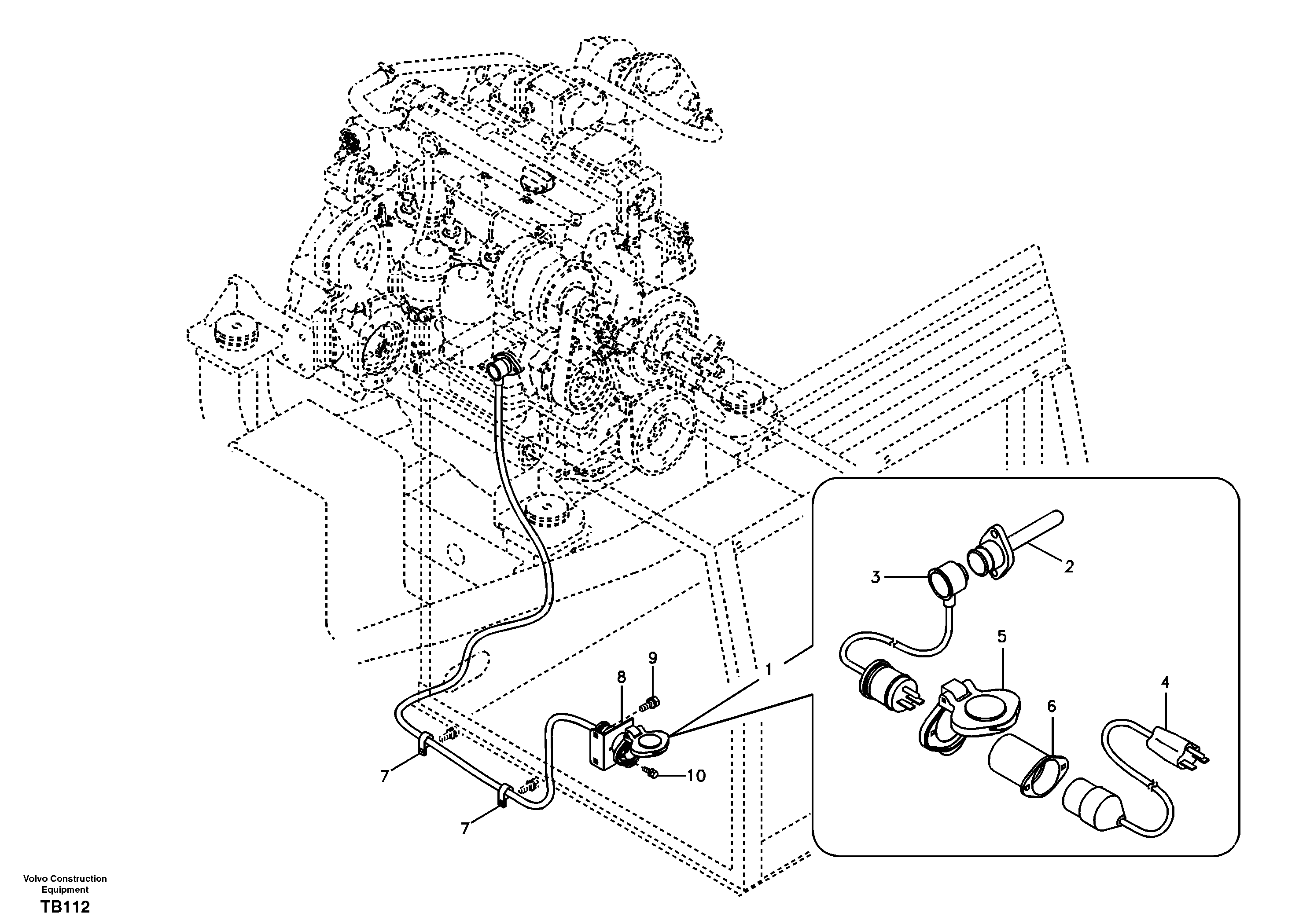 Engine block heater — volvo parts diagram