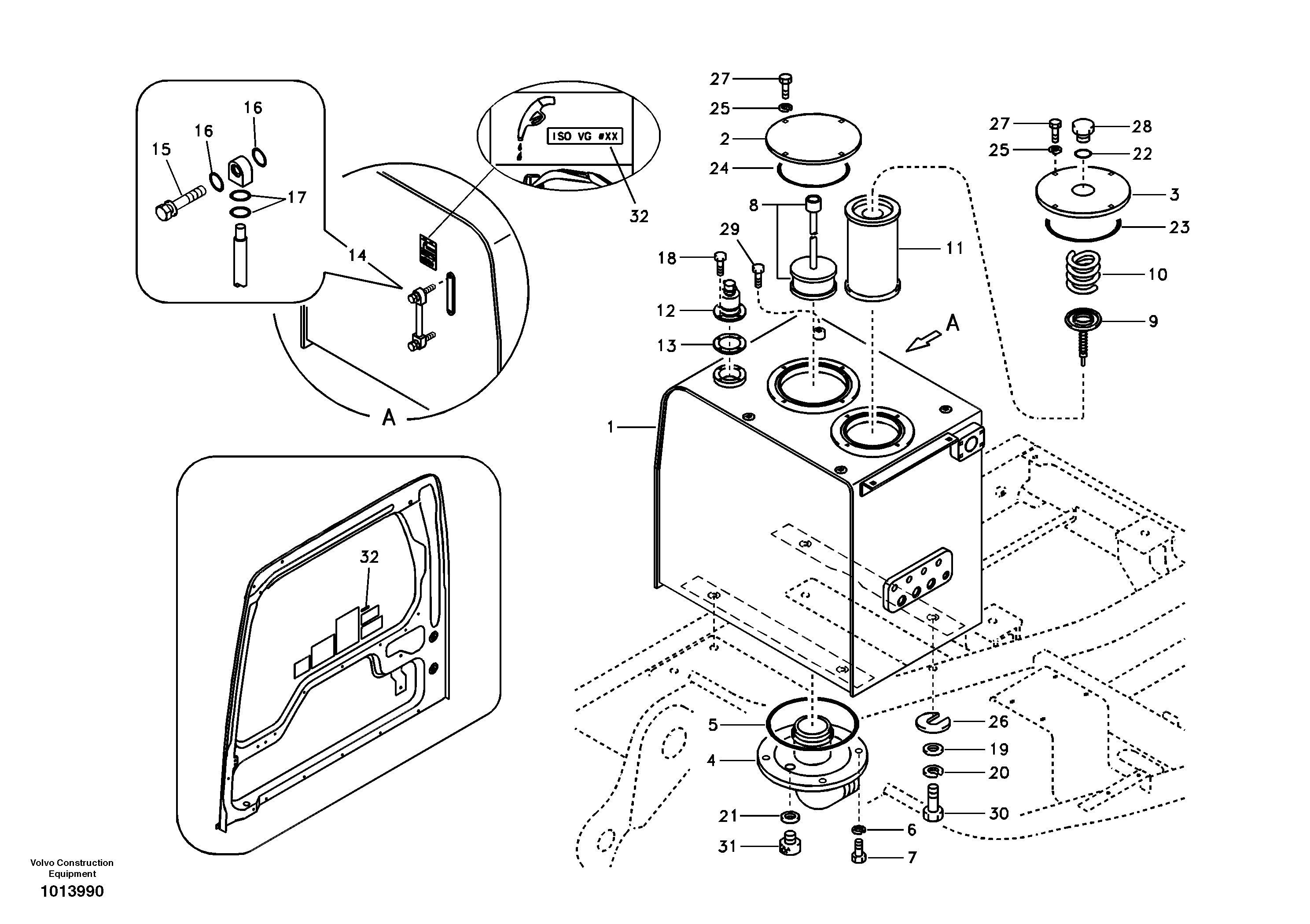 Hydraulic oil tank — volvo parts diagram