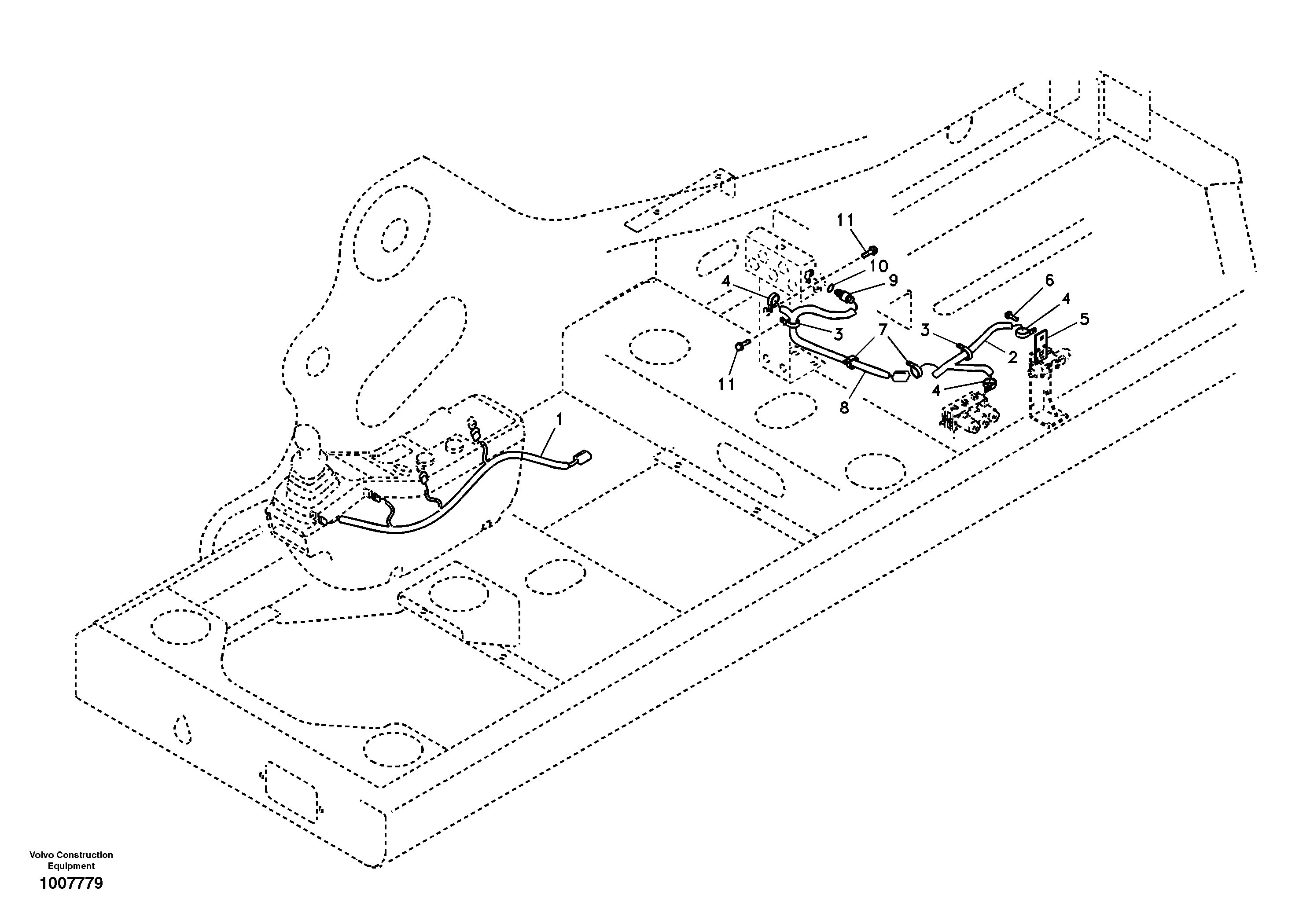 Cable and wire harness for clamshell bucket — volvo parts diagram
