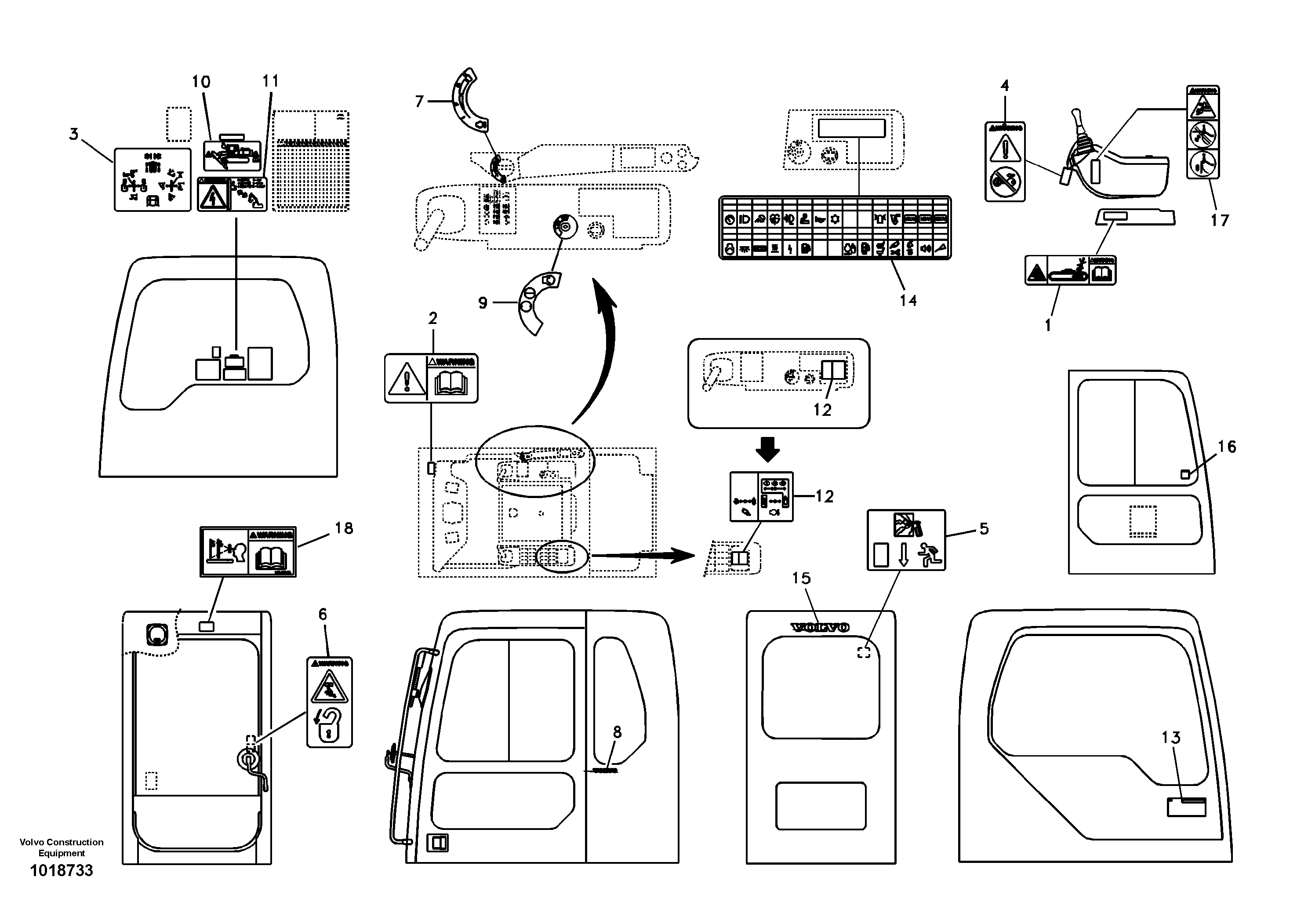 Decal, inner location — volvo parts diagram