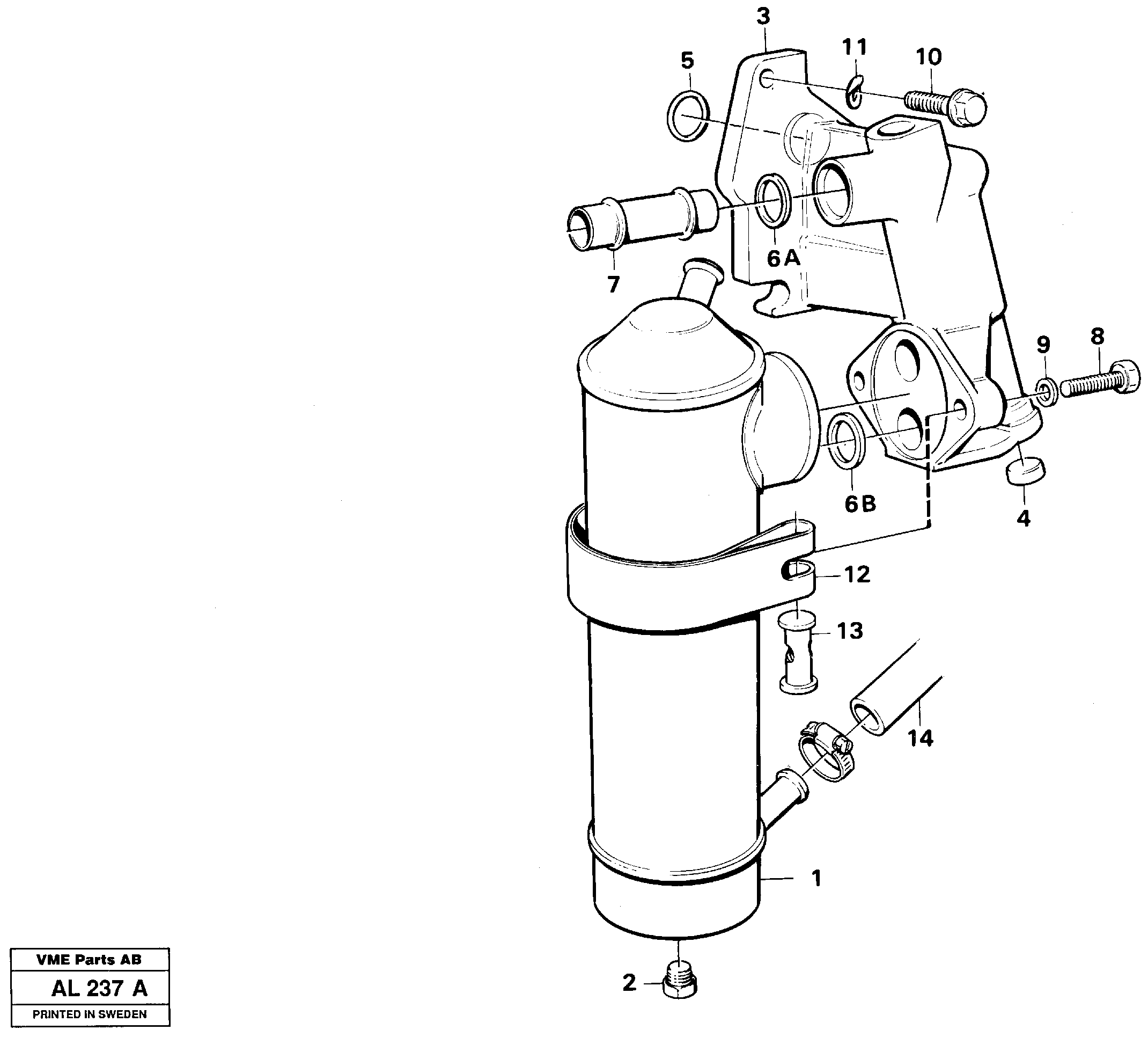 Oil cooler — volvo parts diagram