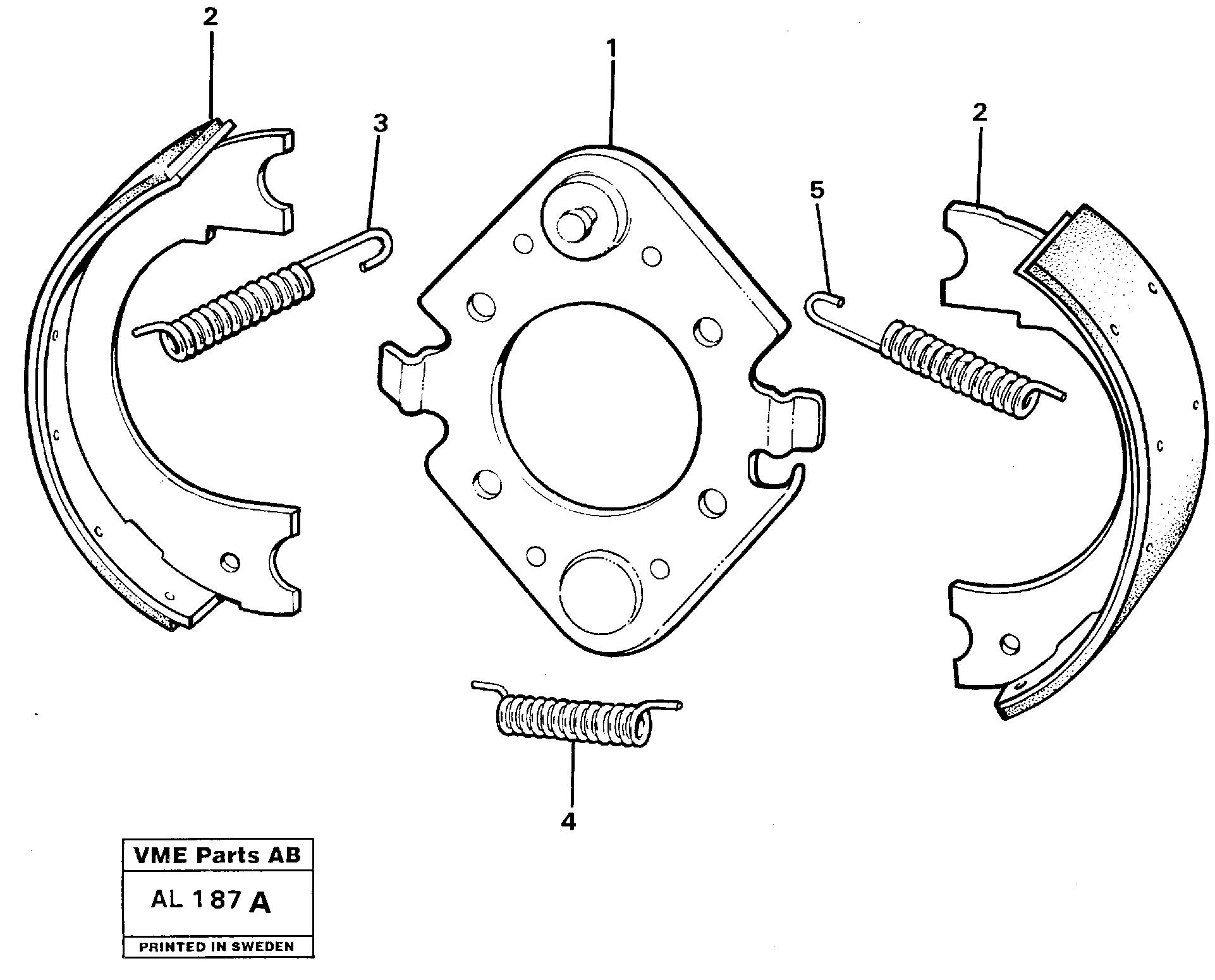 Brake shoes — volvo parts diagram