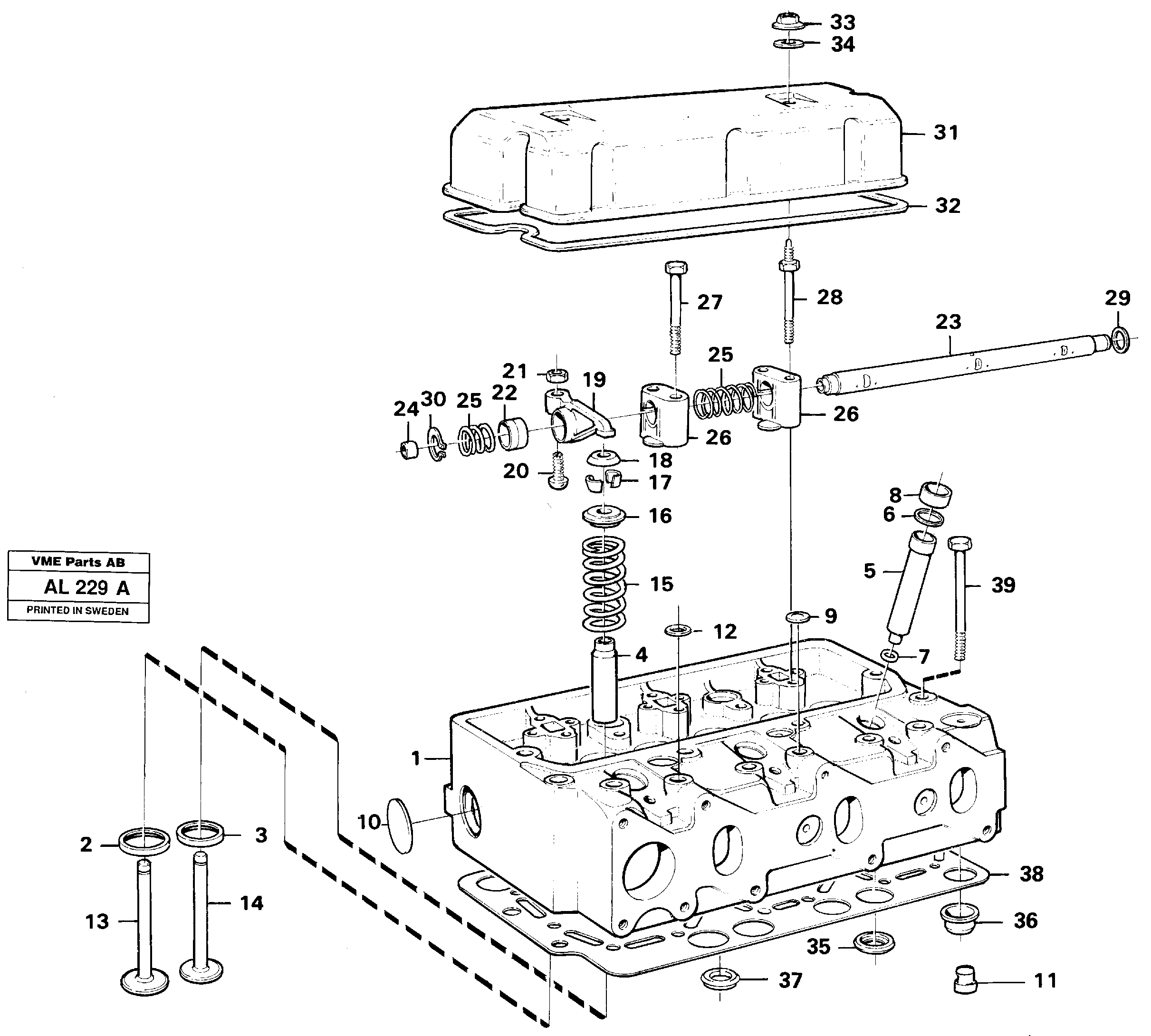 Cylinder head — volvo parts diagram