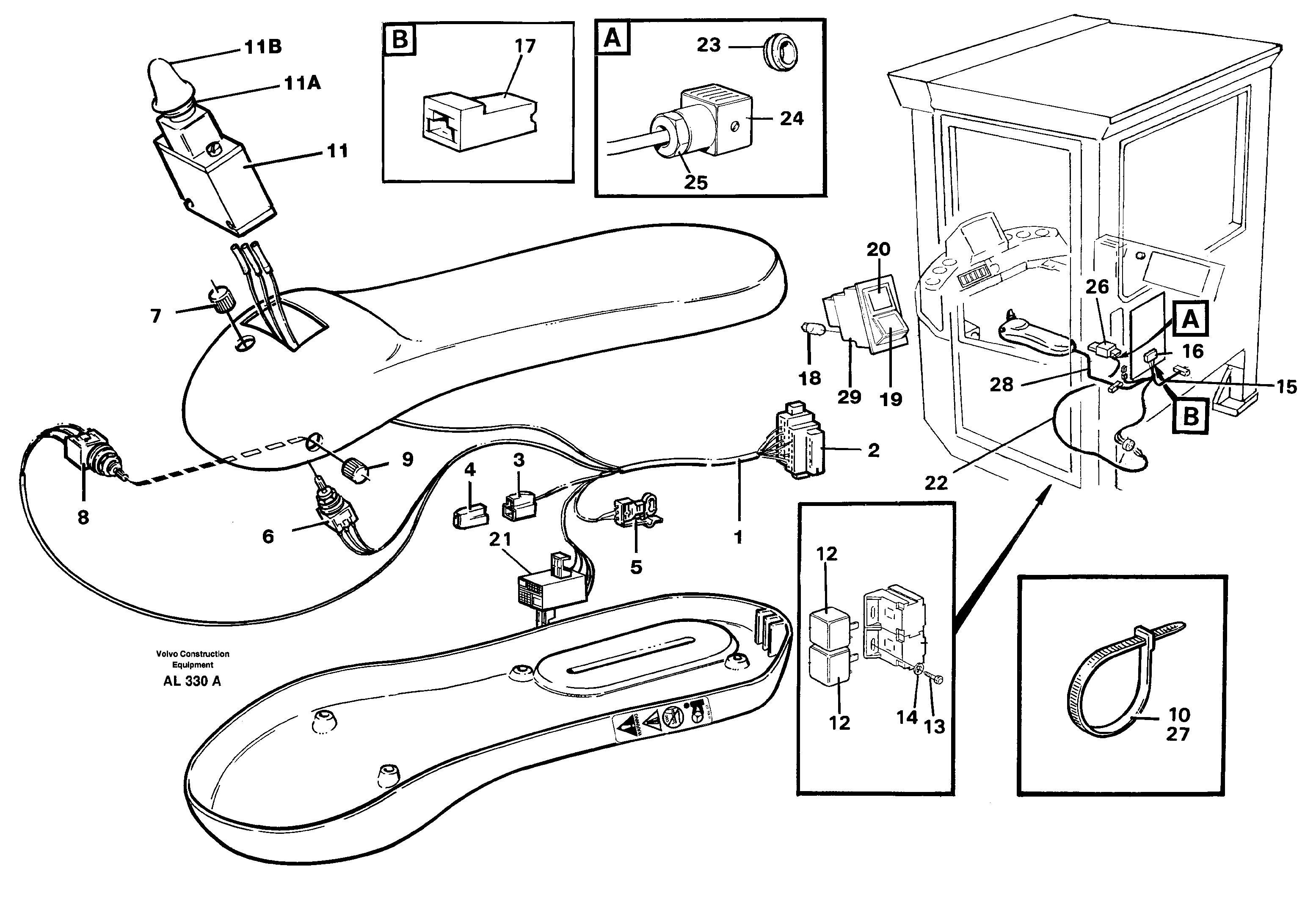 Cable harness for Cdc-steering  94609 — volvo parts diagram