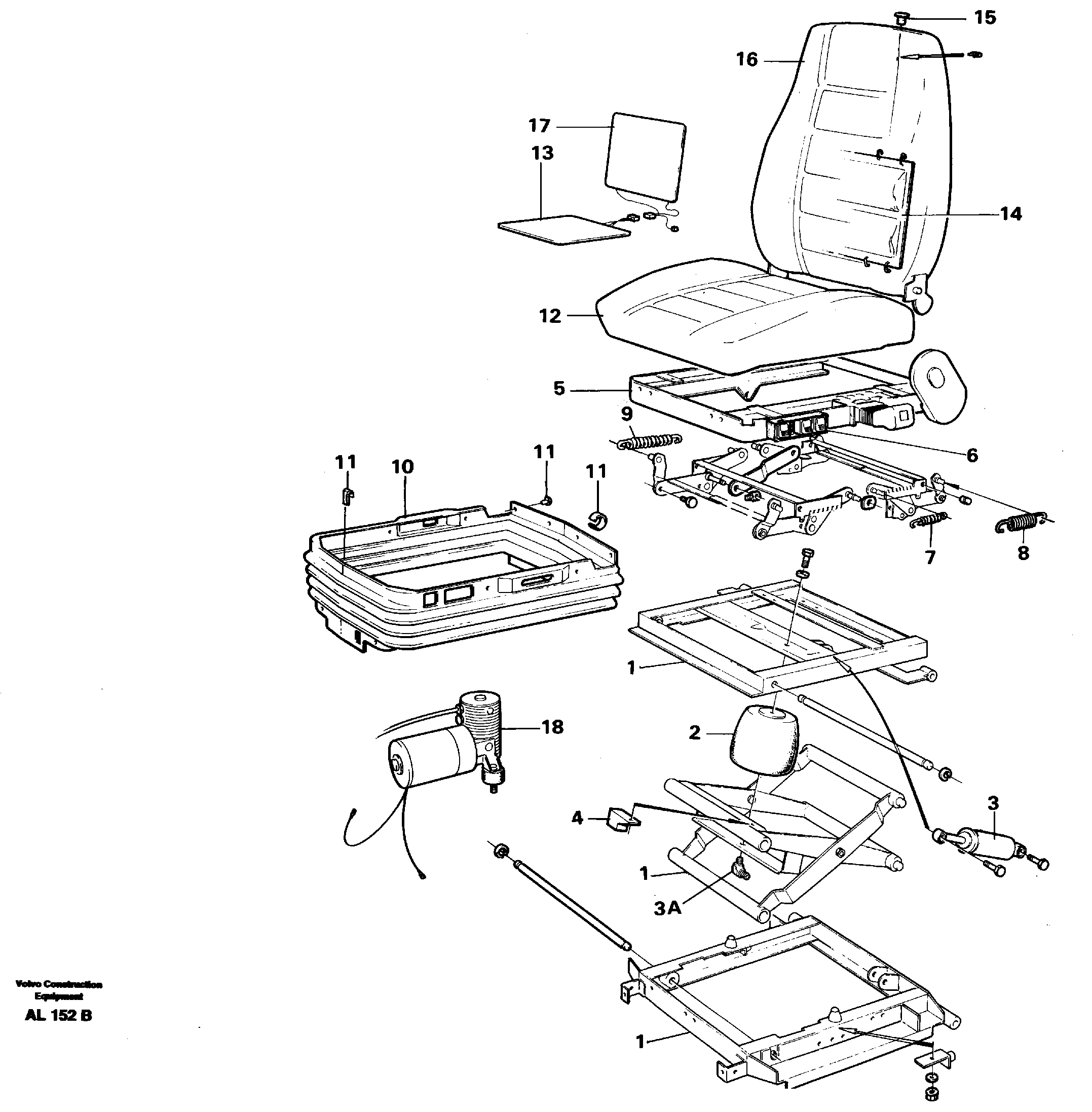 Driver's seat, air suspensioned Isri  92408, 94906 — volvo parts diagram