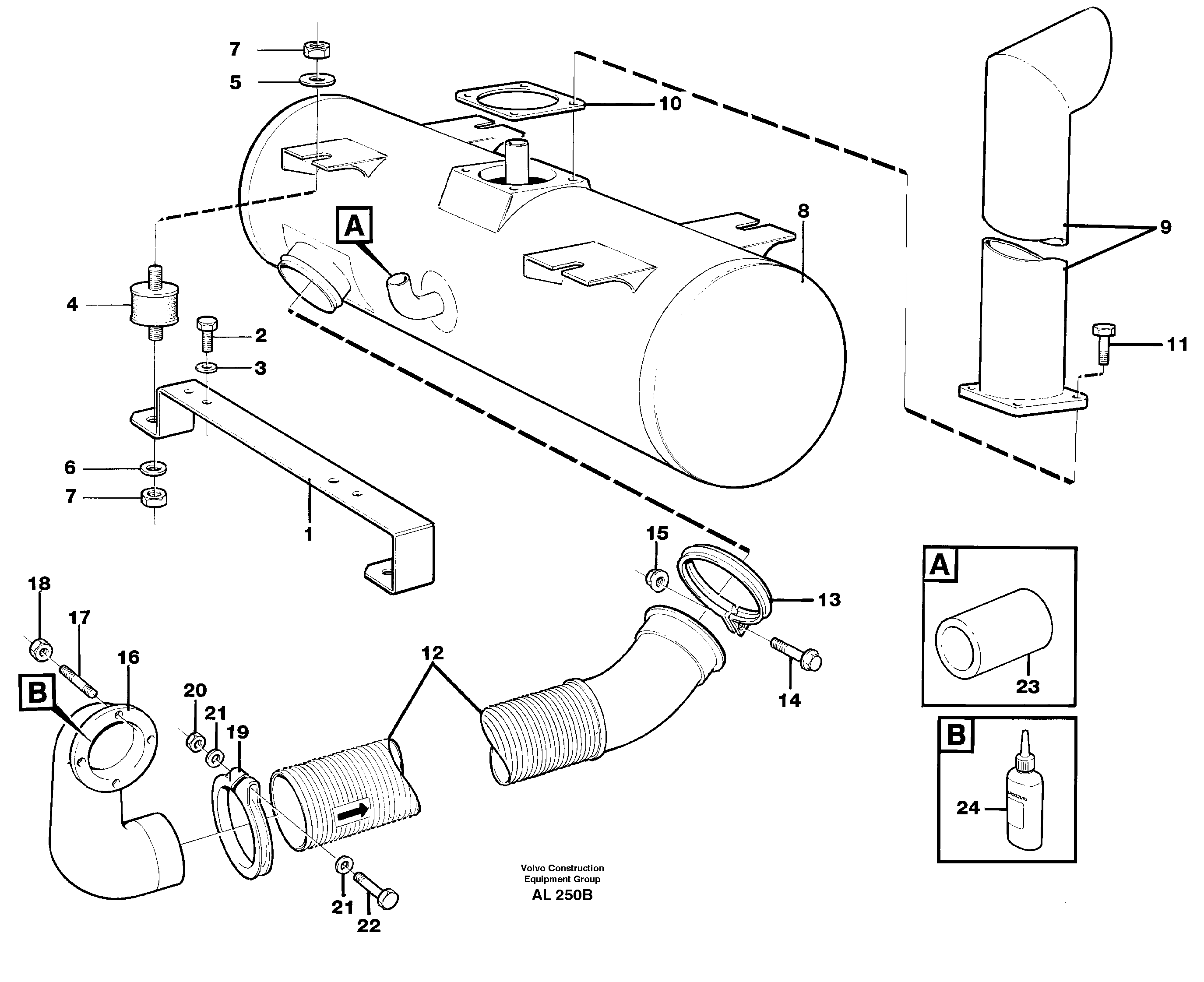 Exhaust system — volvo parts diagram
