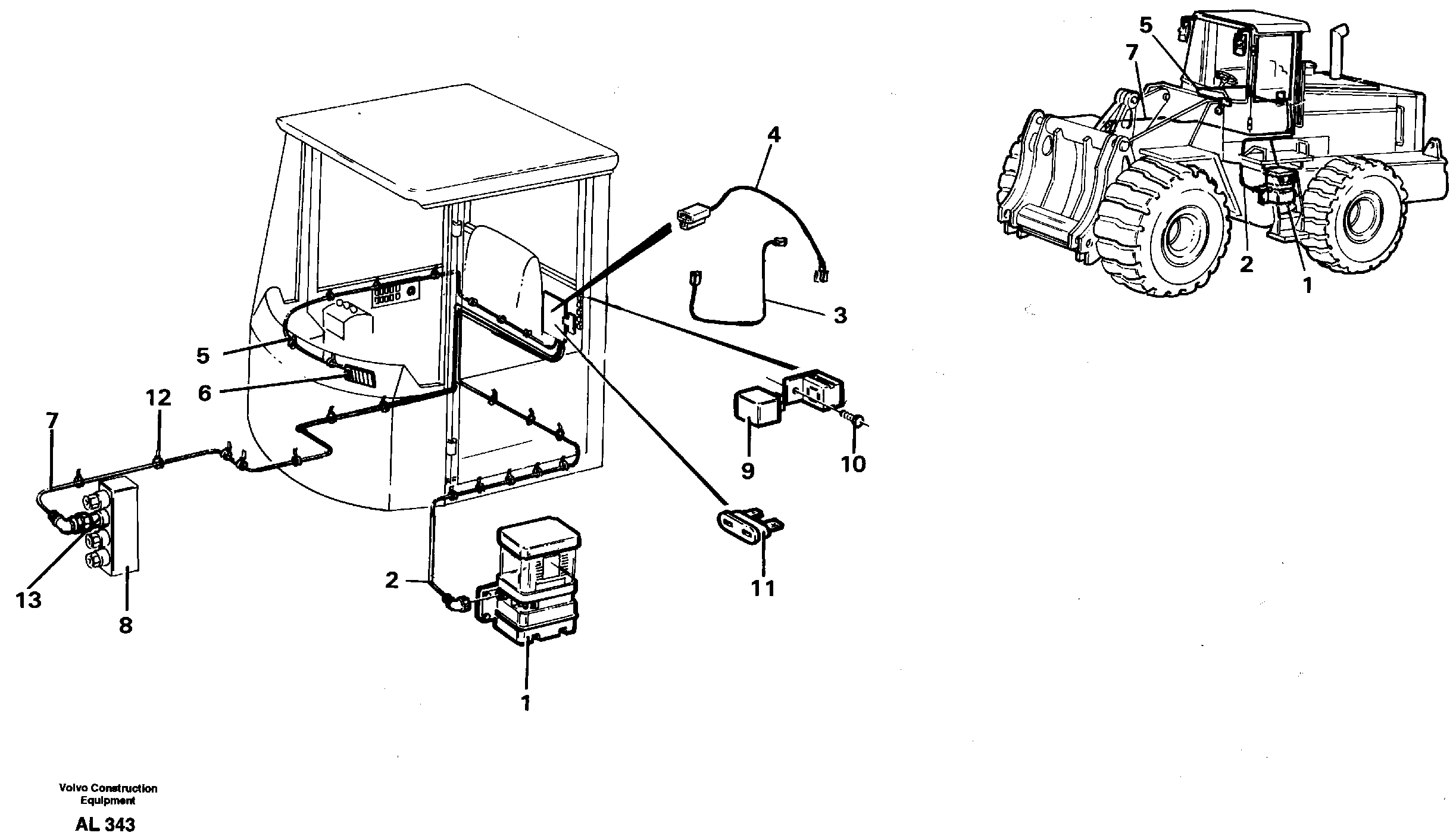 Cable harness for central lubrication.  92754 — volvo parts diagram