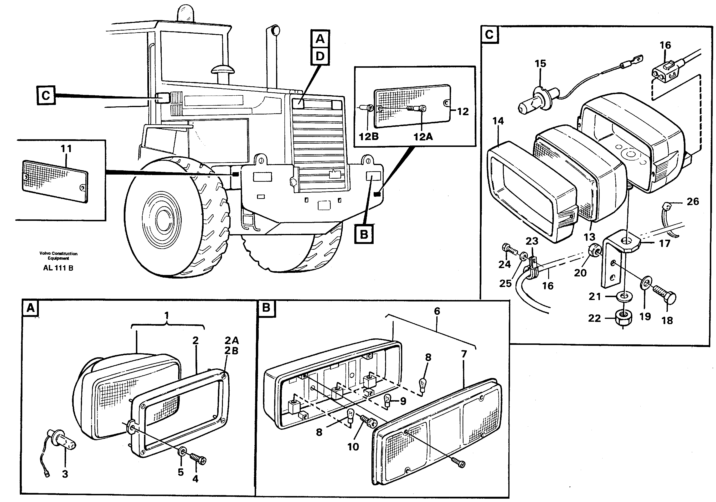 Lighting, rear — volvo parts diagram
