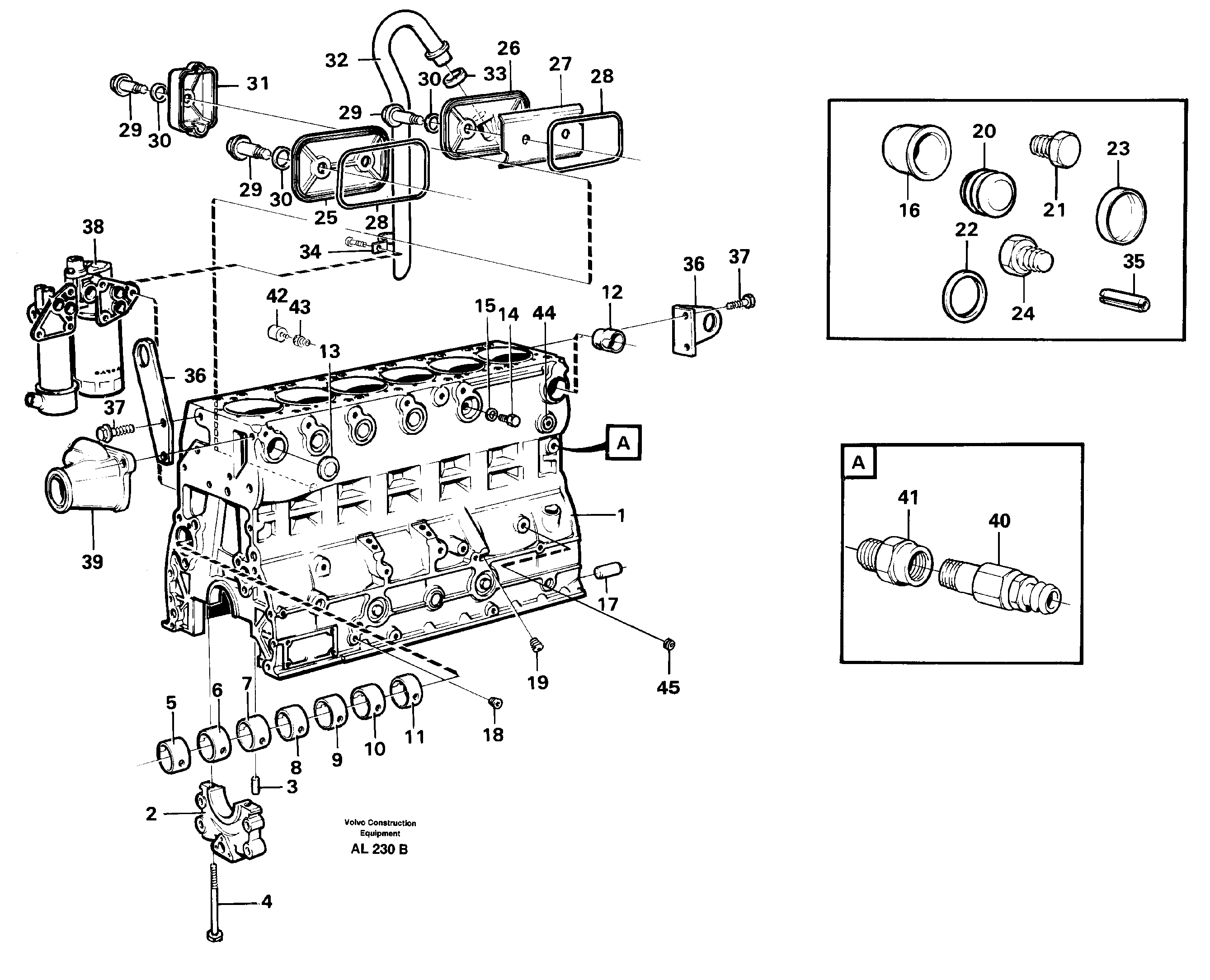 Cylinder block — volvo parts diagram