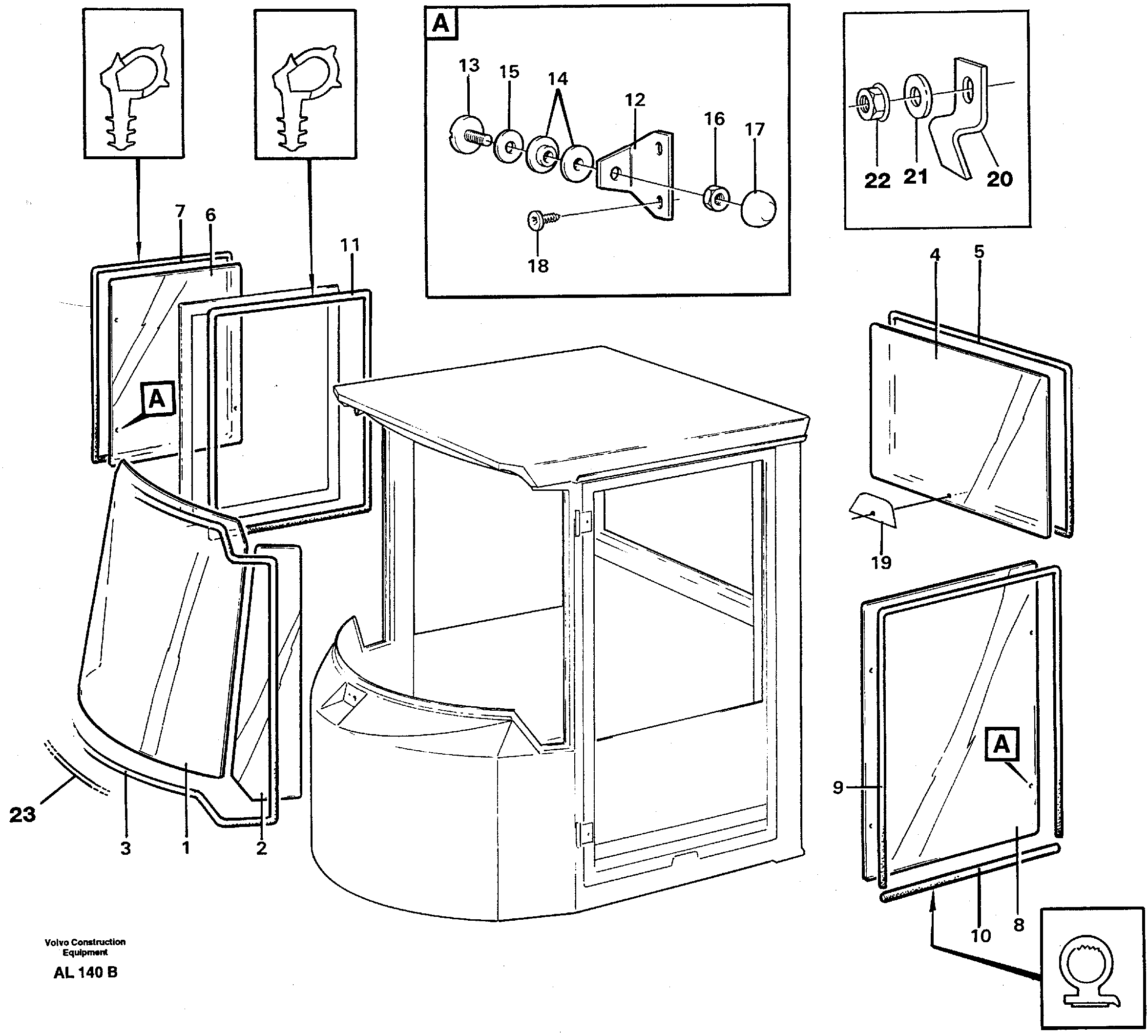Glass panes — volvo parts diagram
