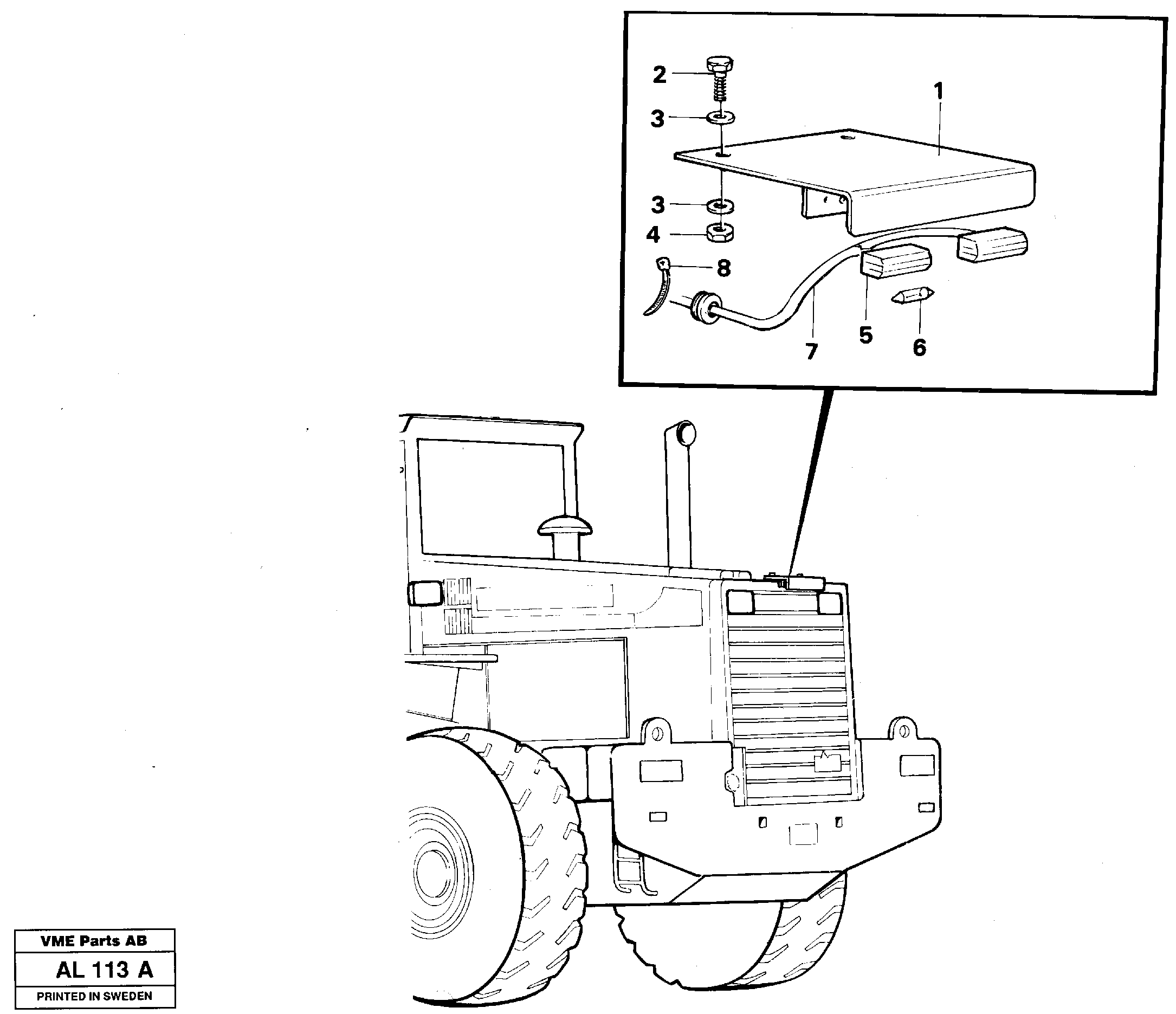 License plate lamp  92457 — volvo parts diagram