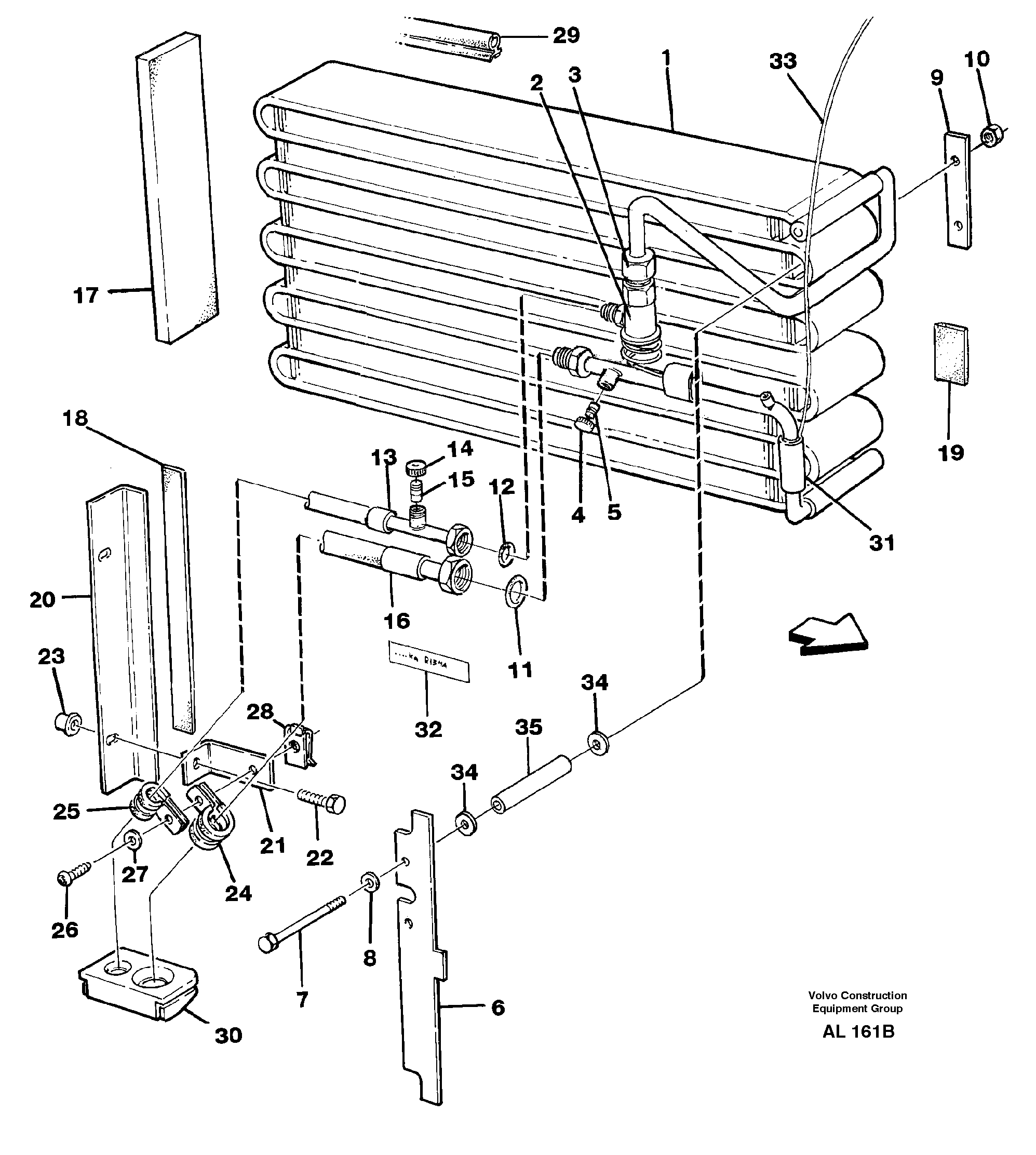 Evaporator Assembly  94529,  92632 — volvo parts diagram