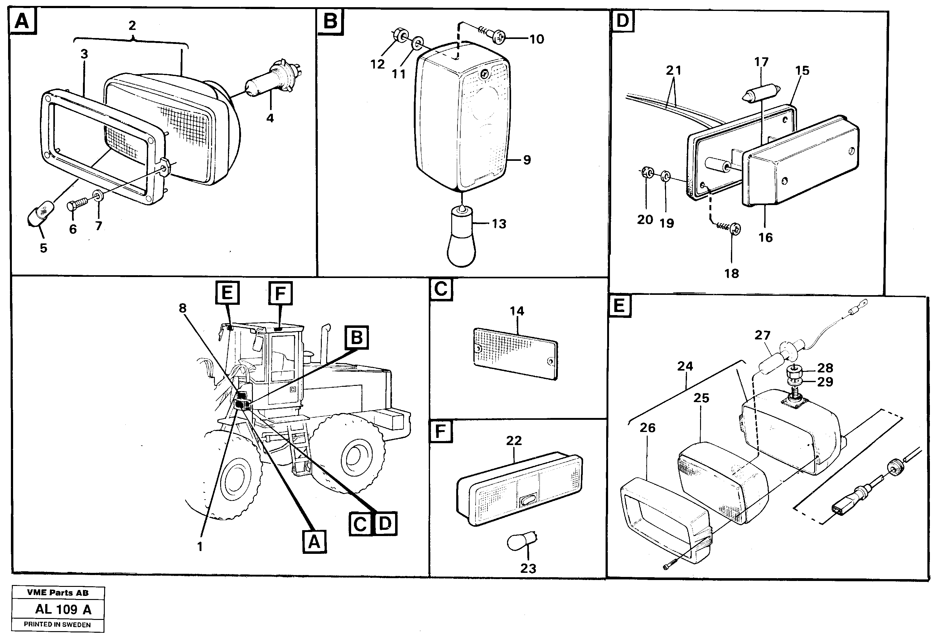 Lighting, front — volvo parts diagram