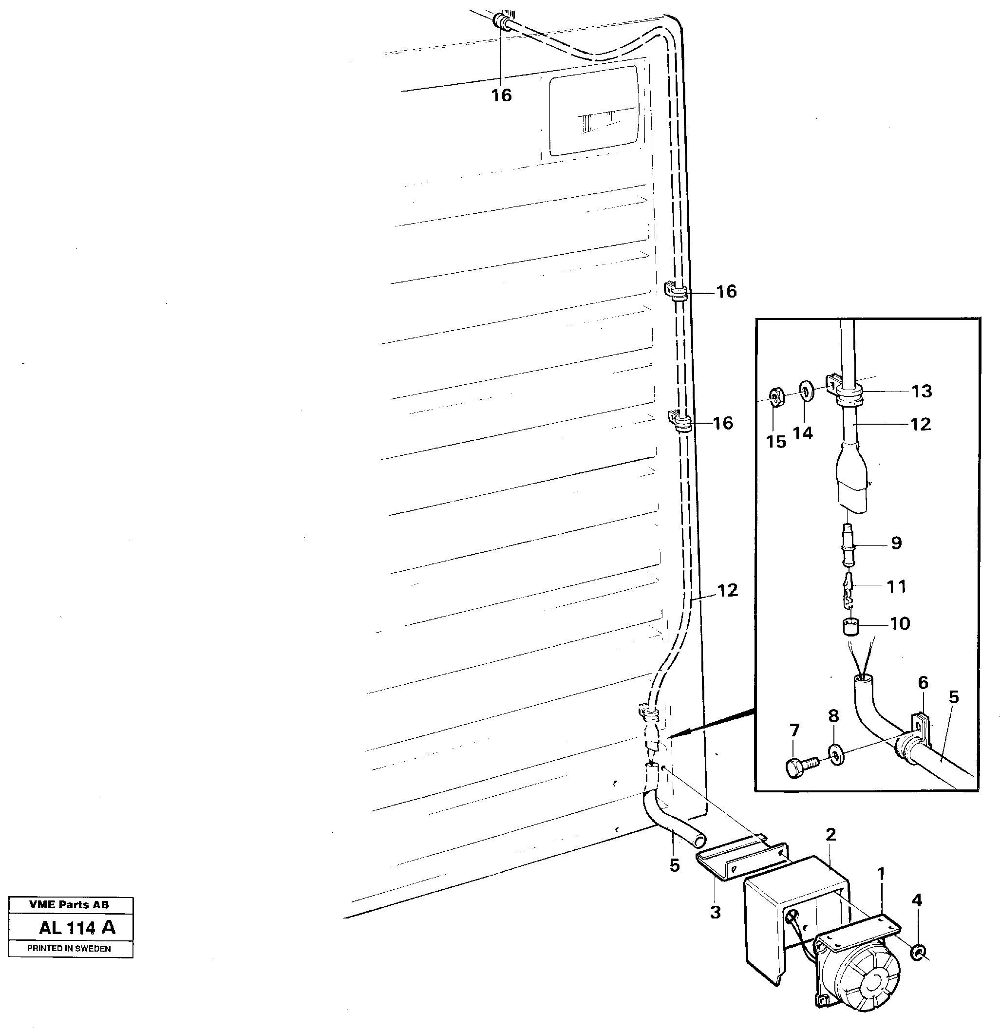Back-up warning unit  92455 — volvo parts diagram