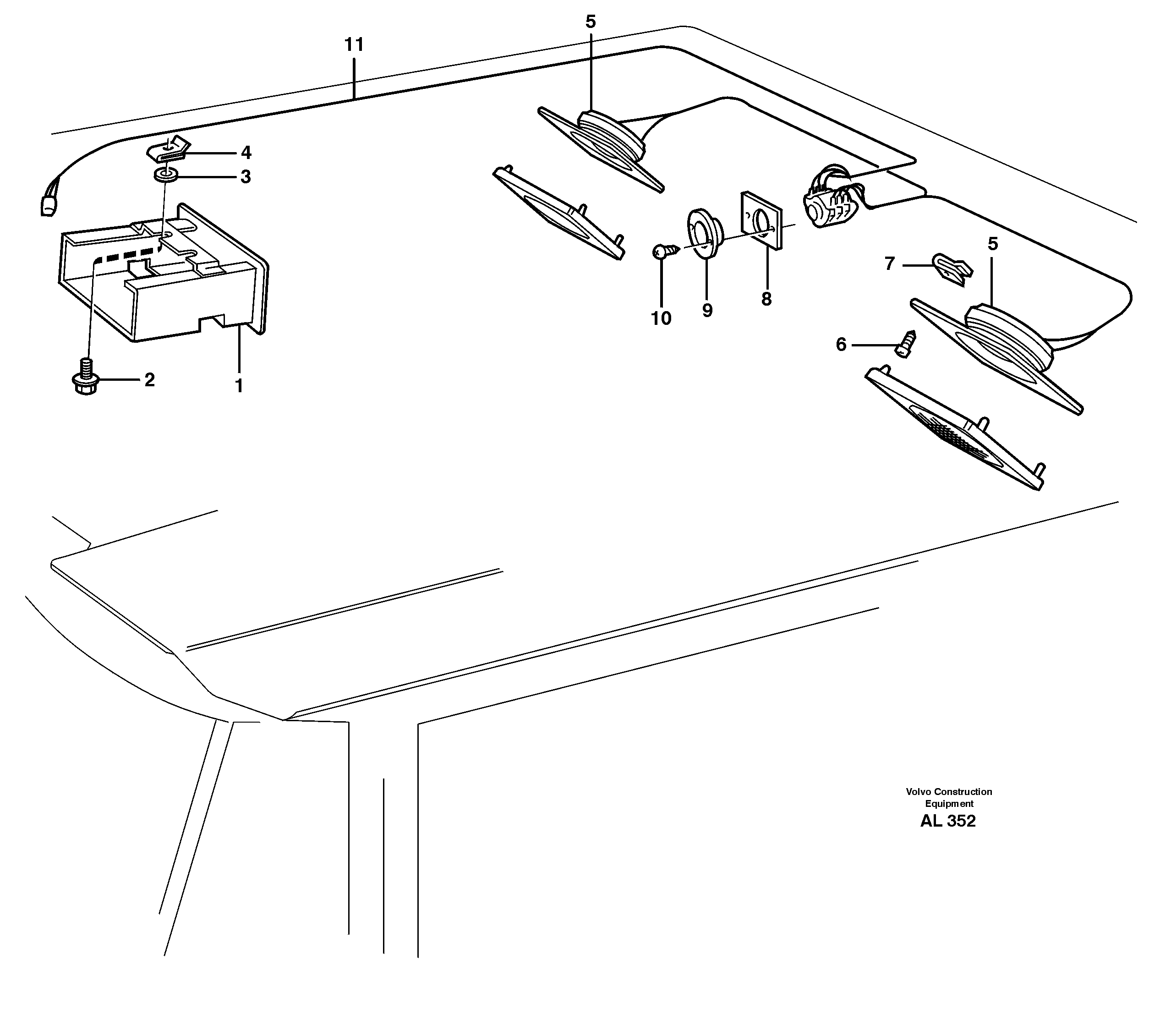 Radio bracket  92462 — volvo parts diagram