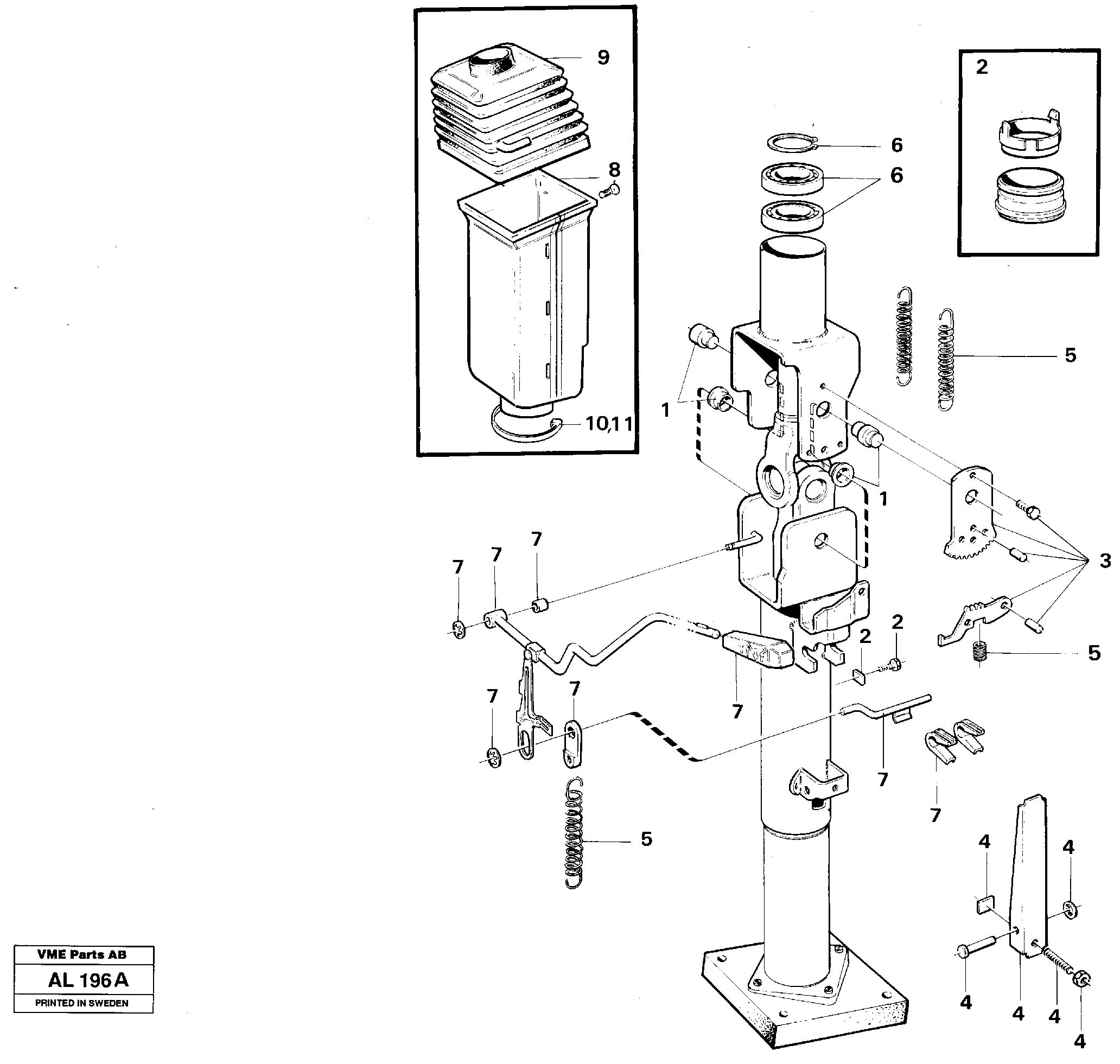 Adjustable steering wheel  92465 — volvo parts diagram