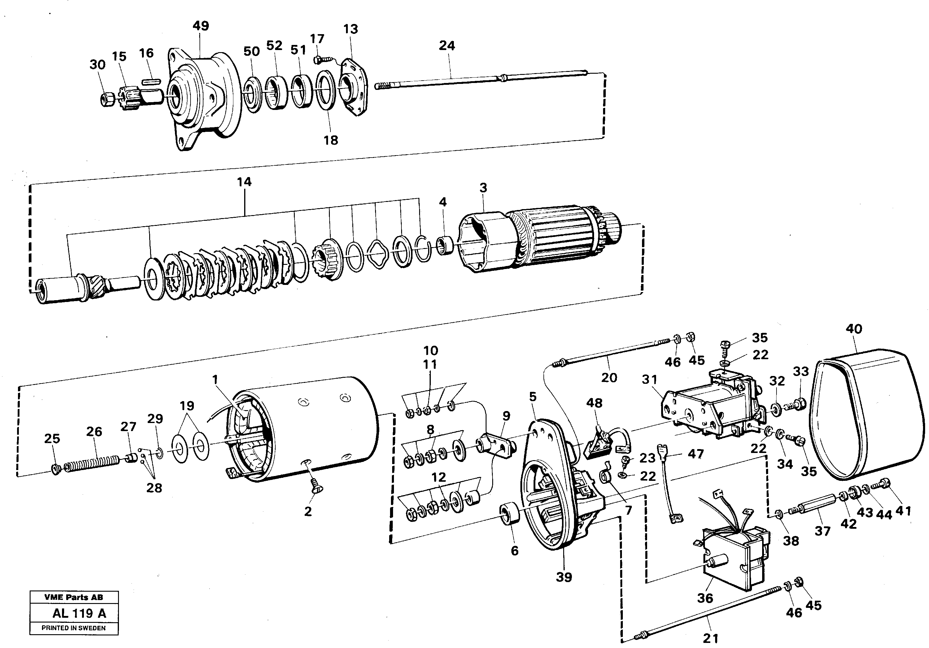 Starter motor — volvo parts diagram