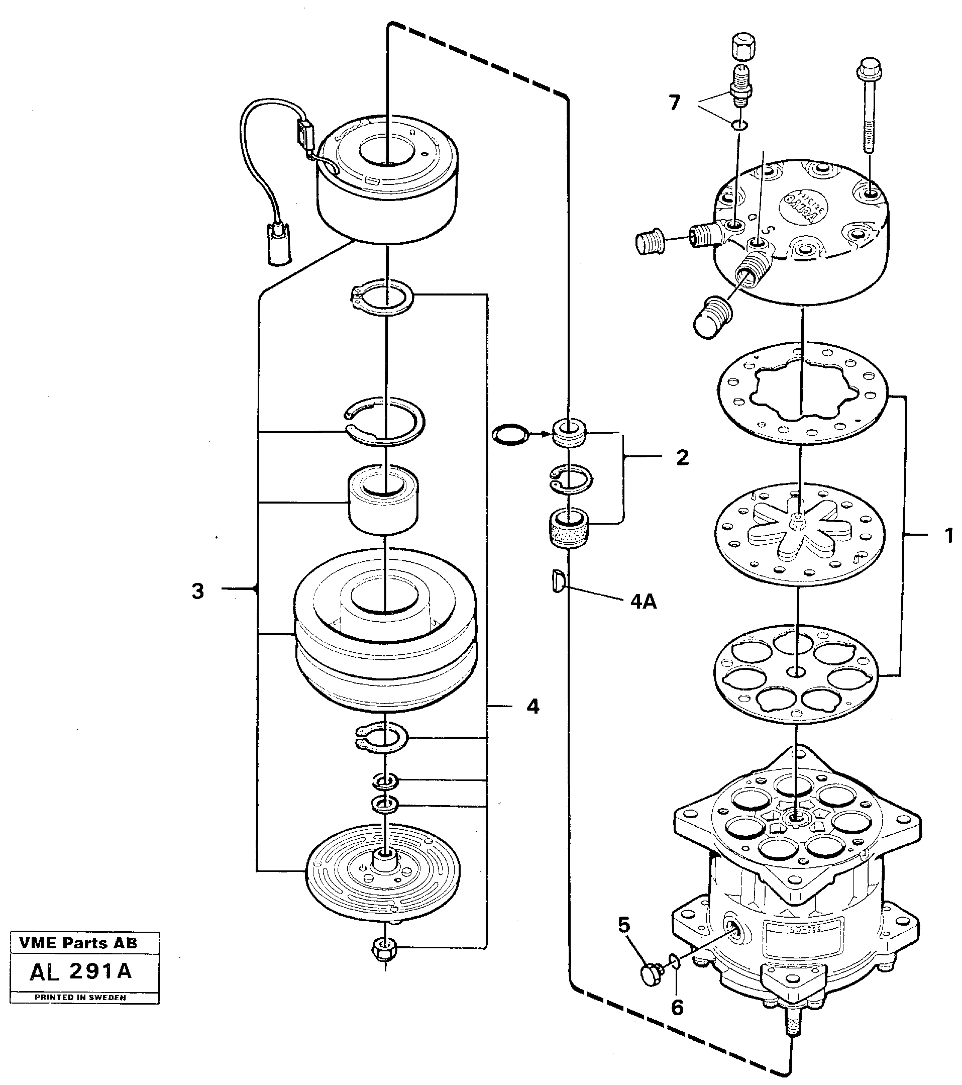 Air compressor  92632, 94529 — volvo parts diagram