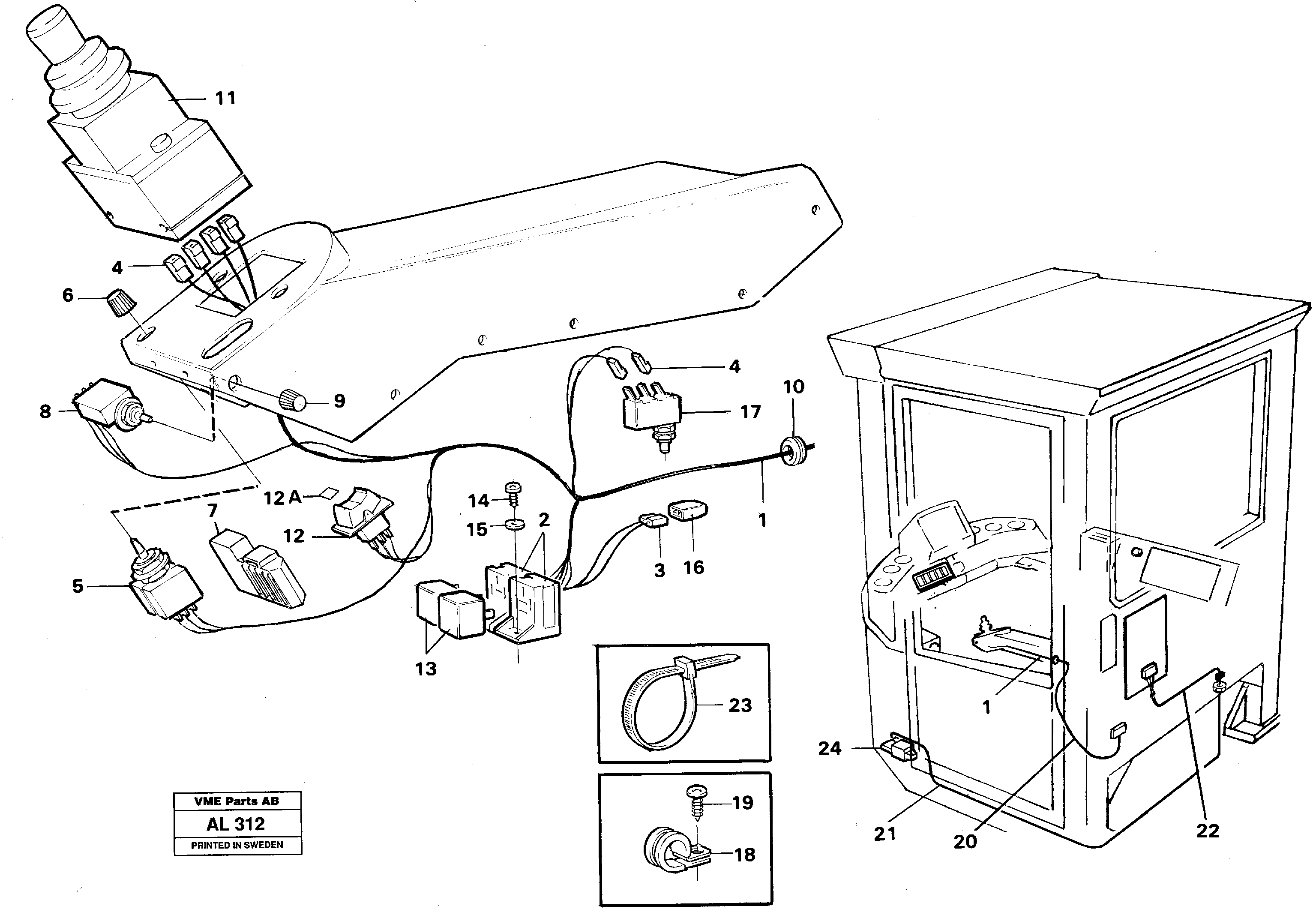 Cable harness for Cdc-steering  92627 — volvo parts diagram