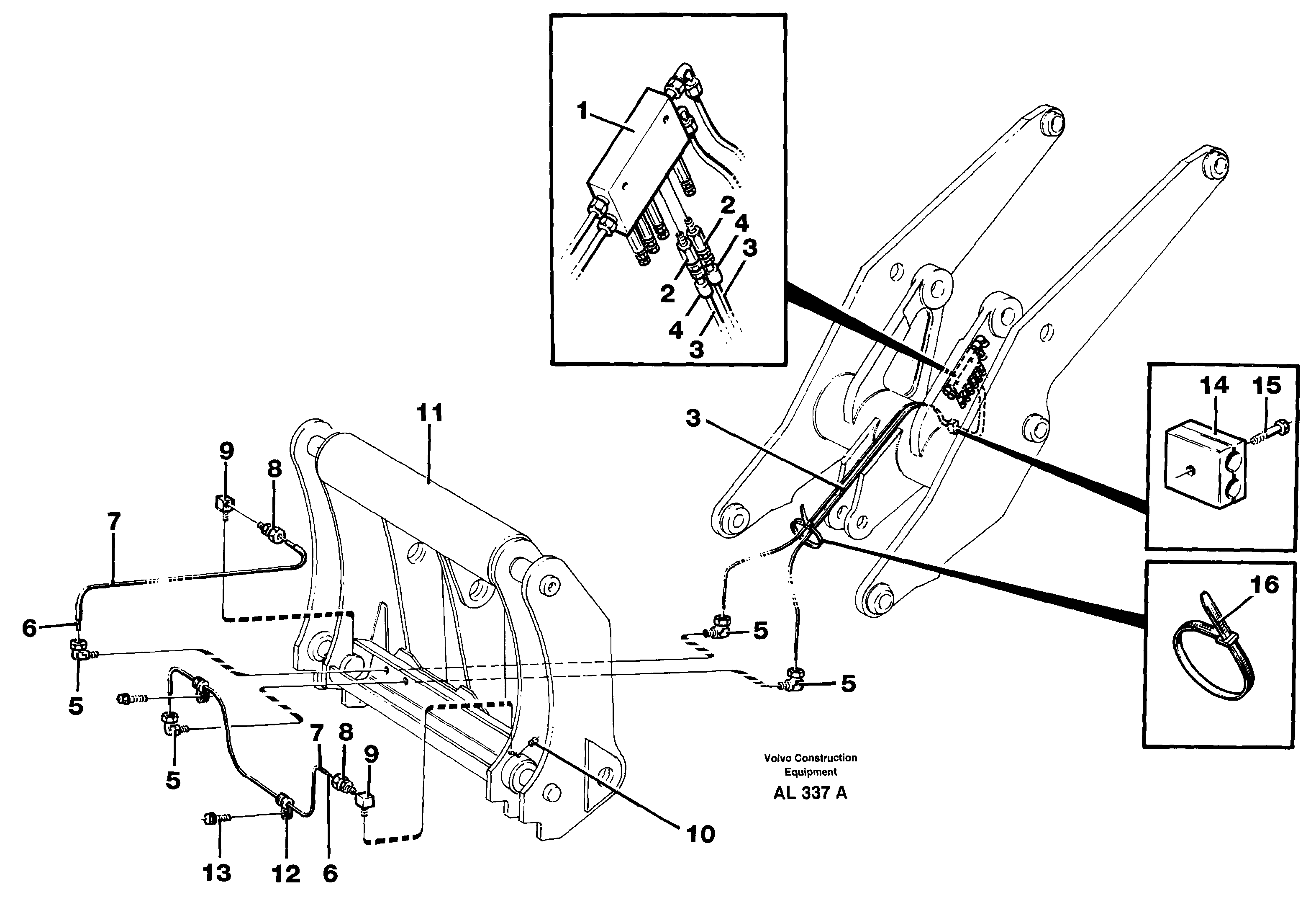 Central lubrication for tool bar.  92753 — volvo parts diagram