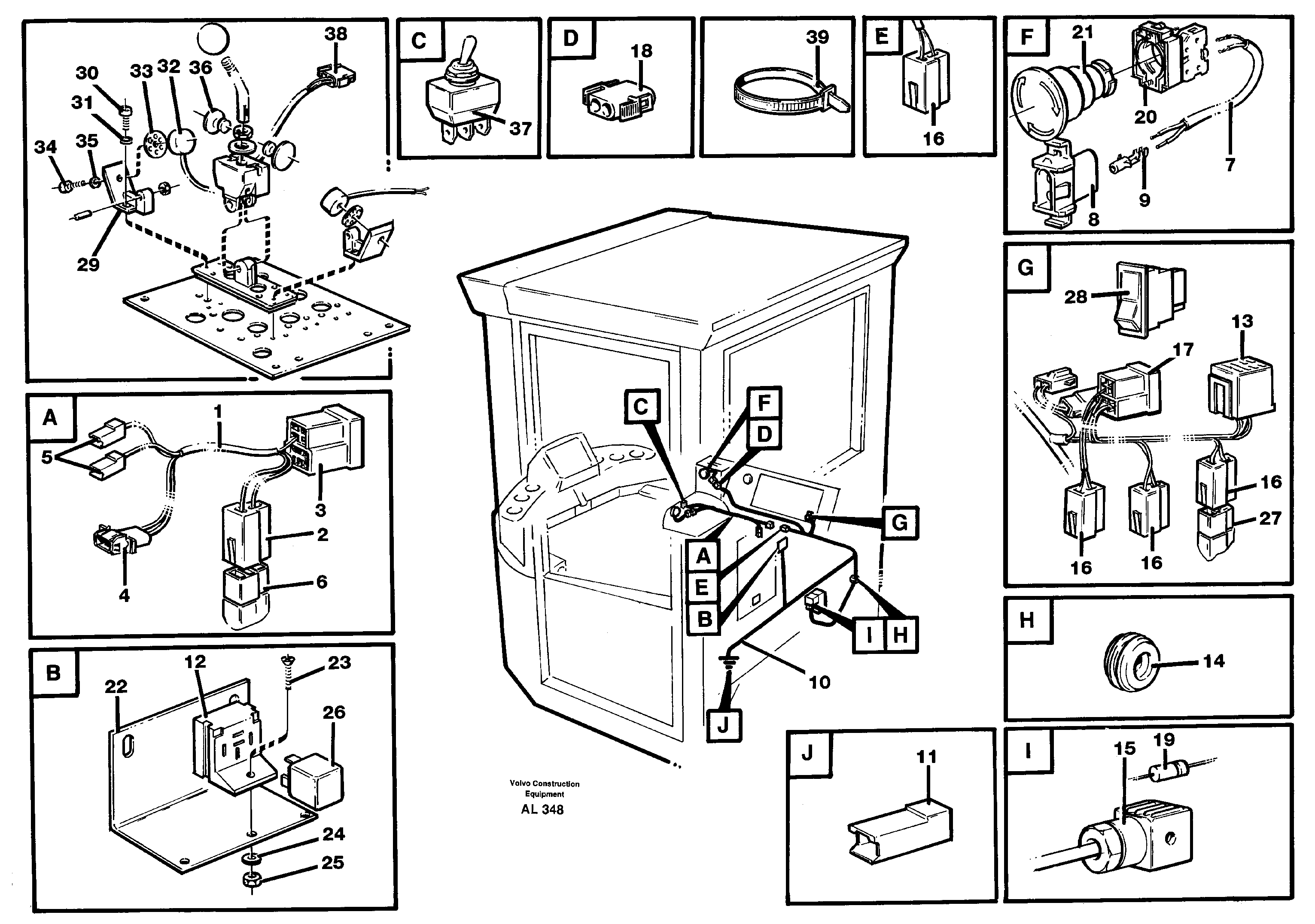 Cable harness: Adjustableflow from hydraulic function 3.  94817.  SER NO 12830 - — volvo parts diagram
