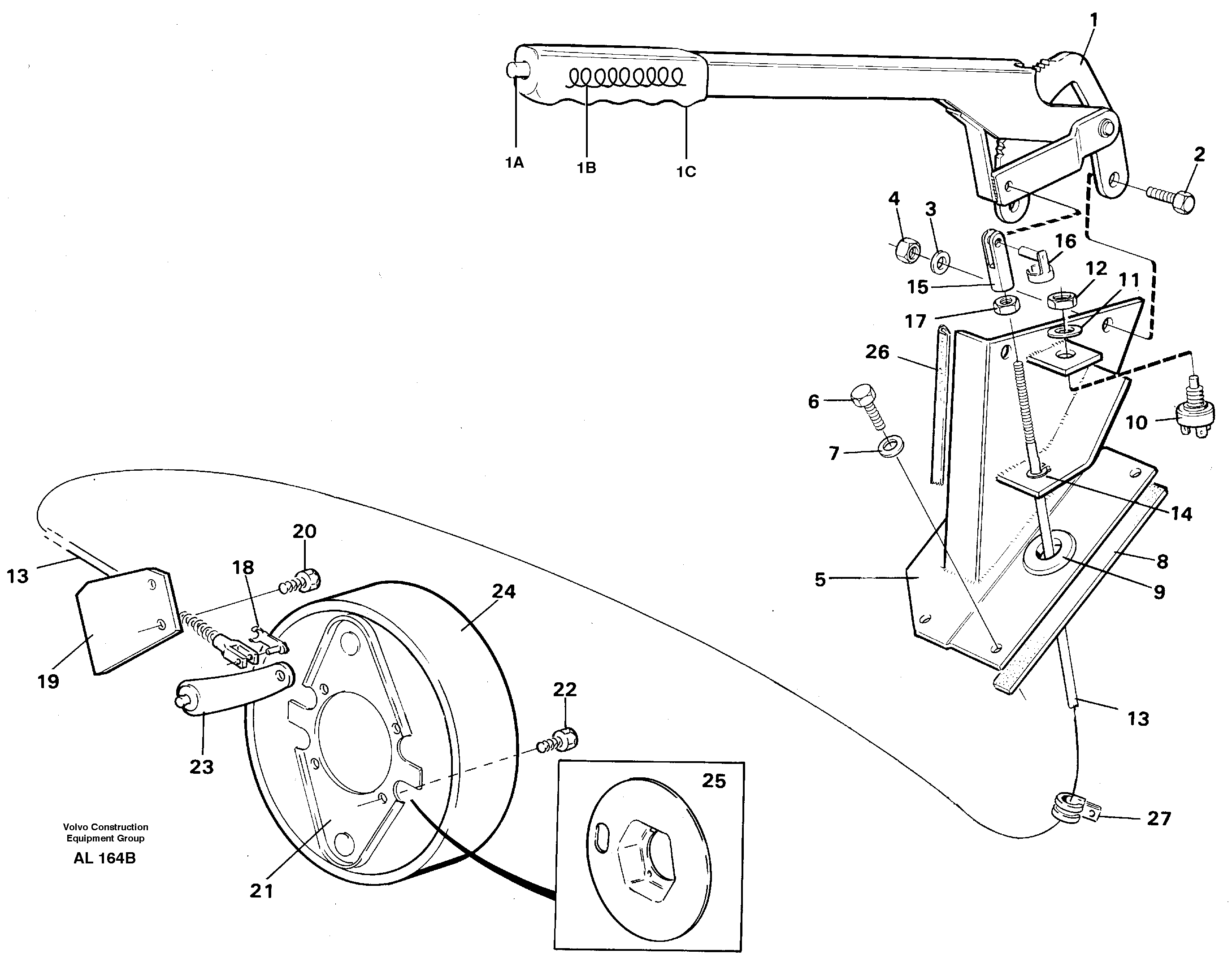 Hand brake — volvo parts diagram