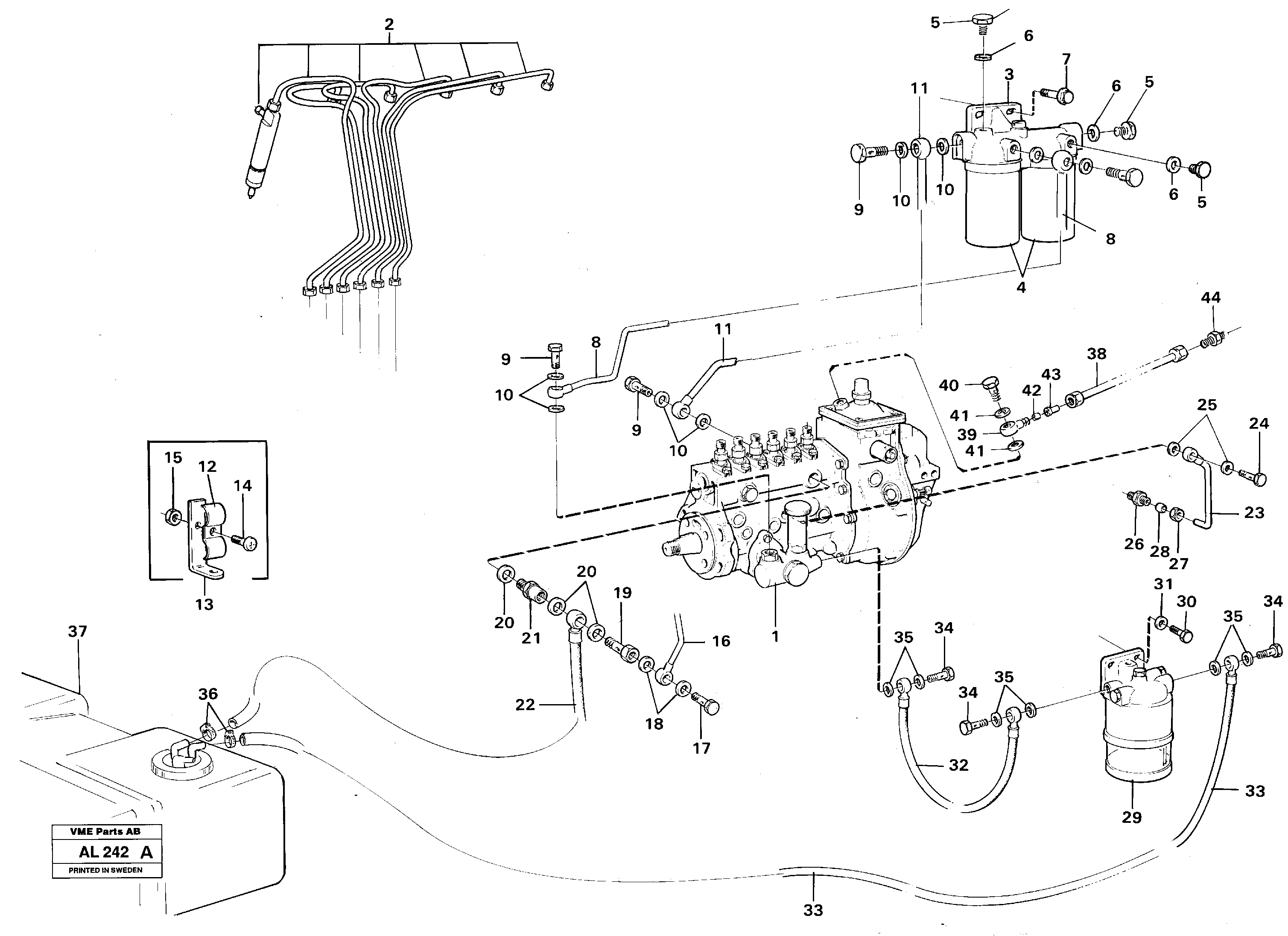 Fuel system — volvo parts diagram
