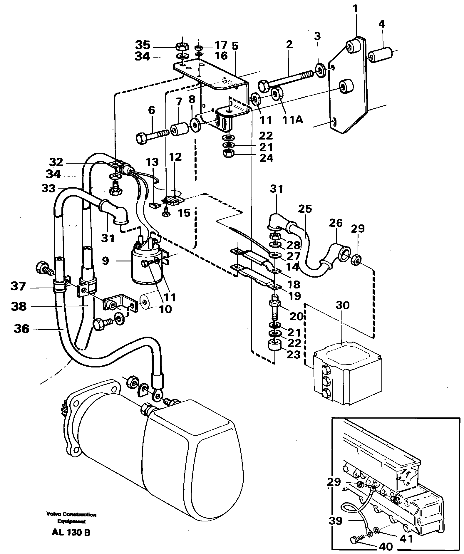 Starter element with fitting parts  92617, STD L70C — volvo parts diagram