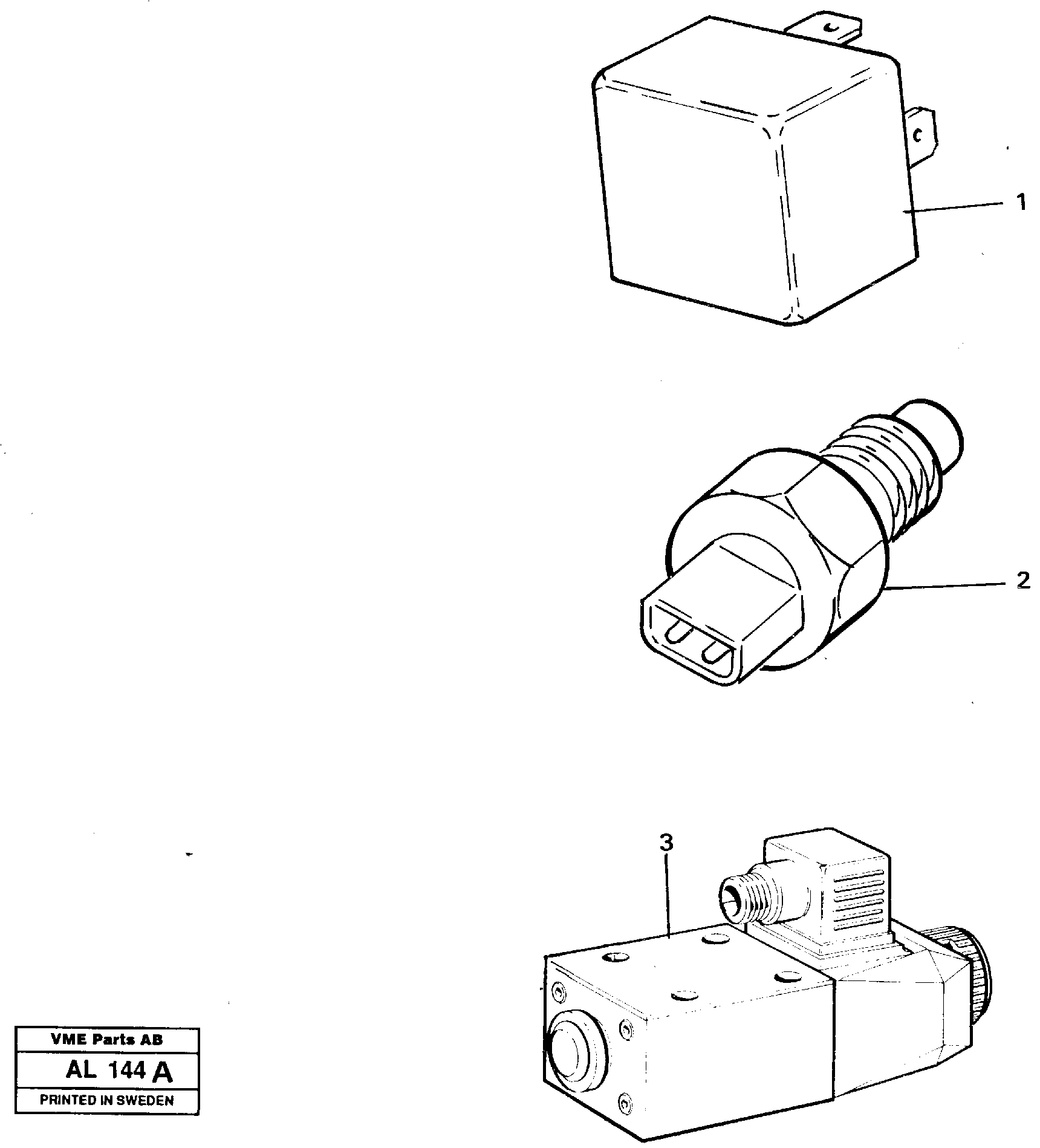 Relays, sensors and soleniod valves referens list — volvo parts diagram