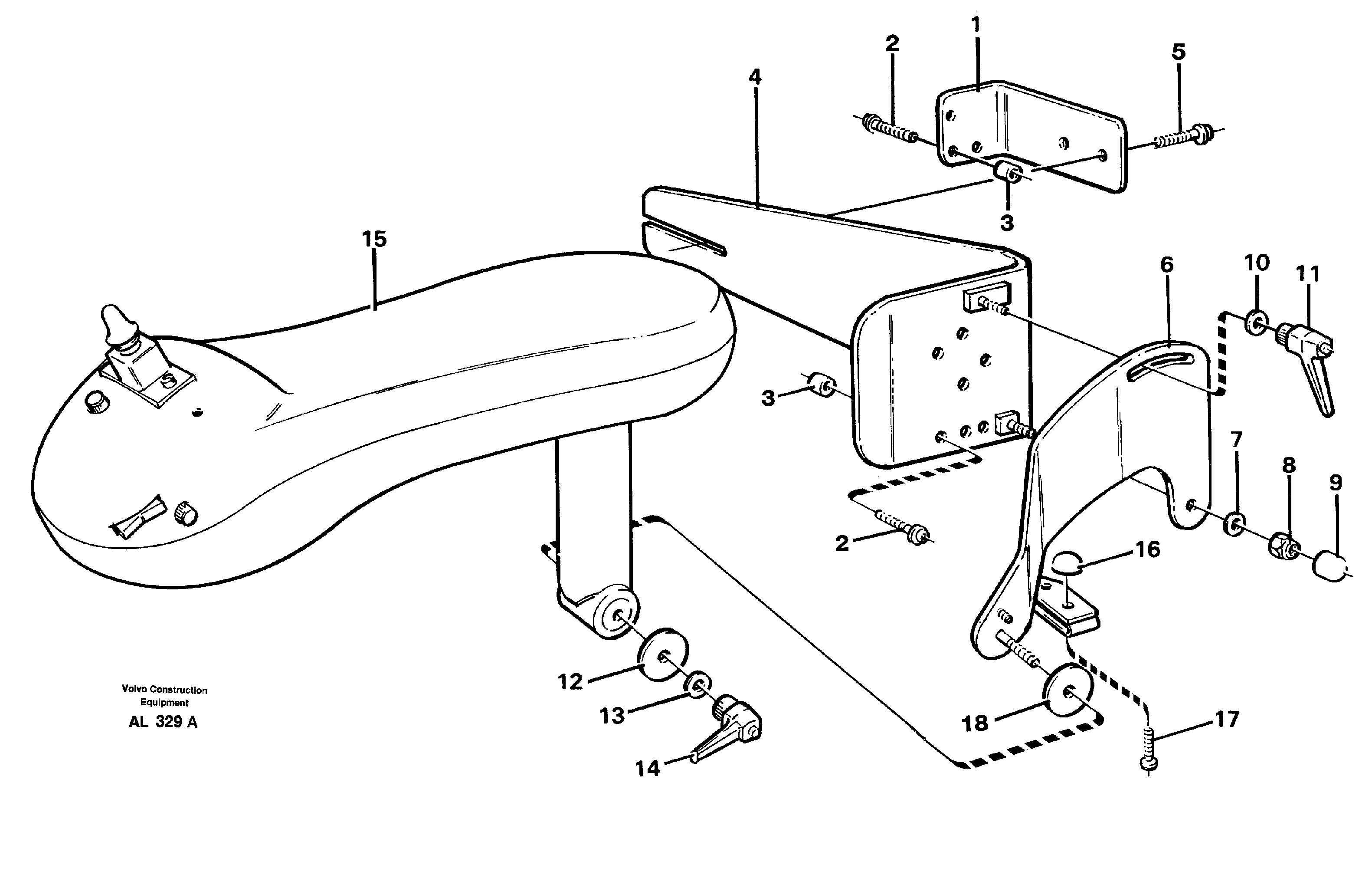 Cdc-steering, armrest, mounting  94609 — volvo parts diagram