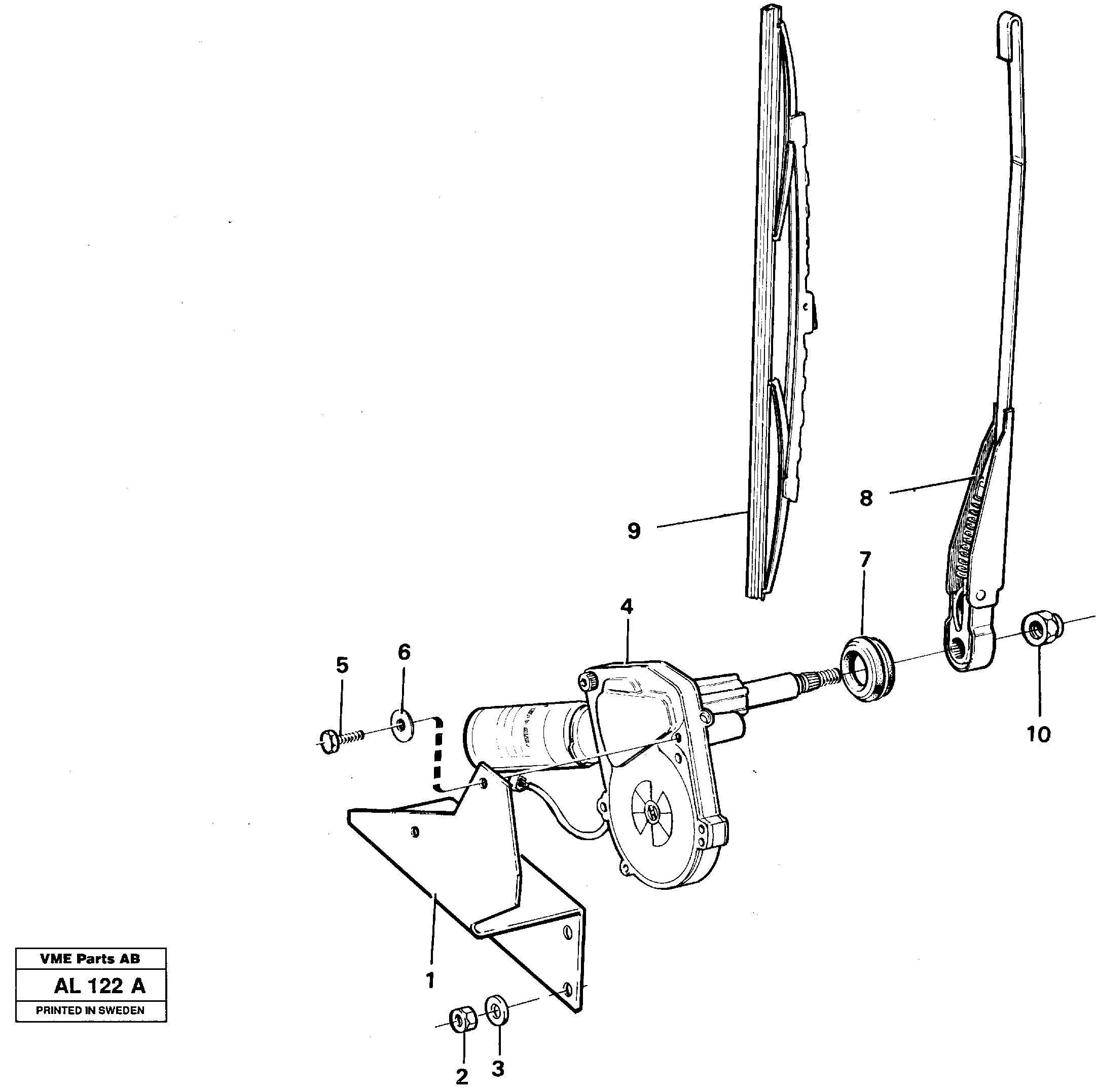 Windshield wiper, rear  92157 — volvo parts diagram