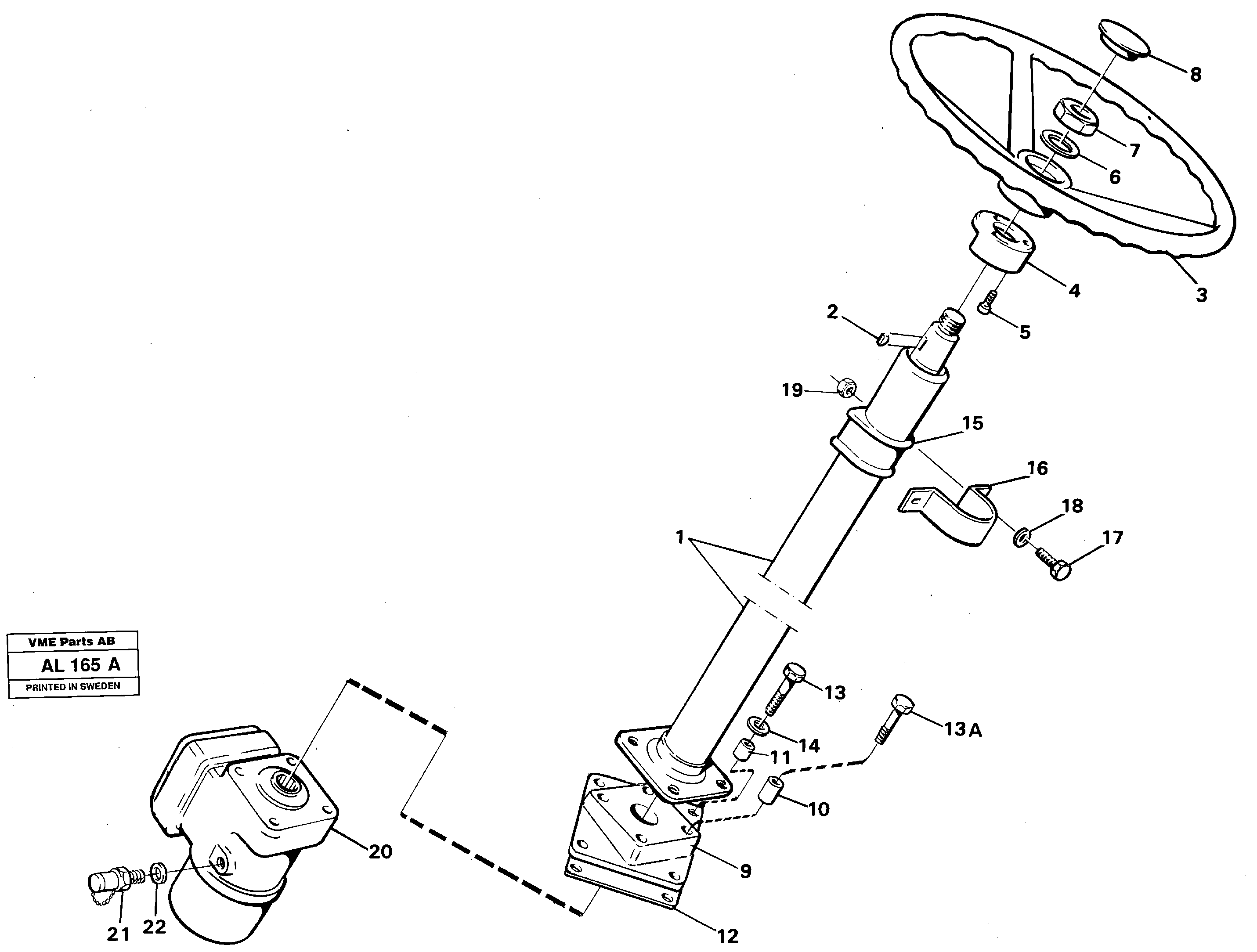 Steering column assembly — volvo parts diagram