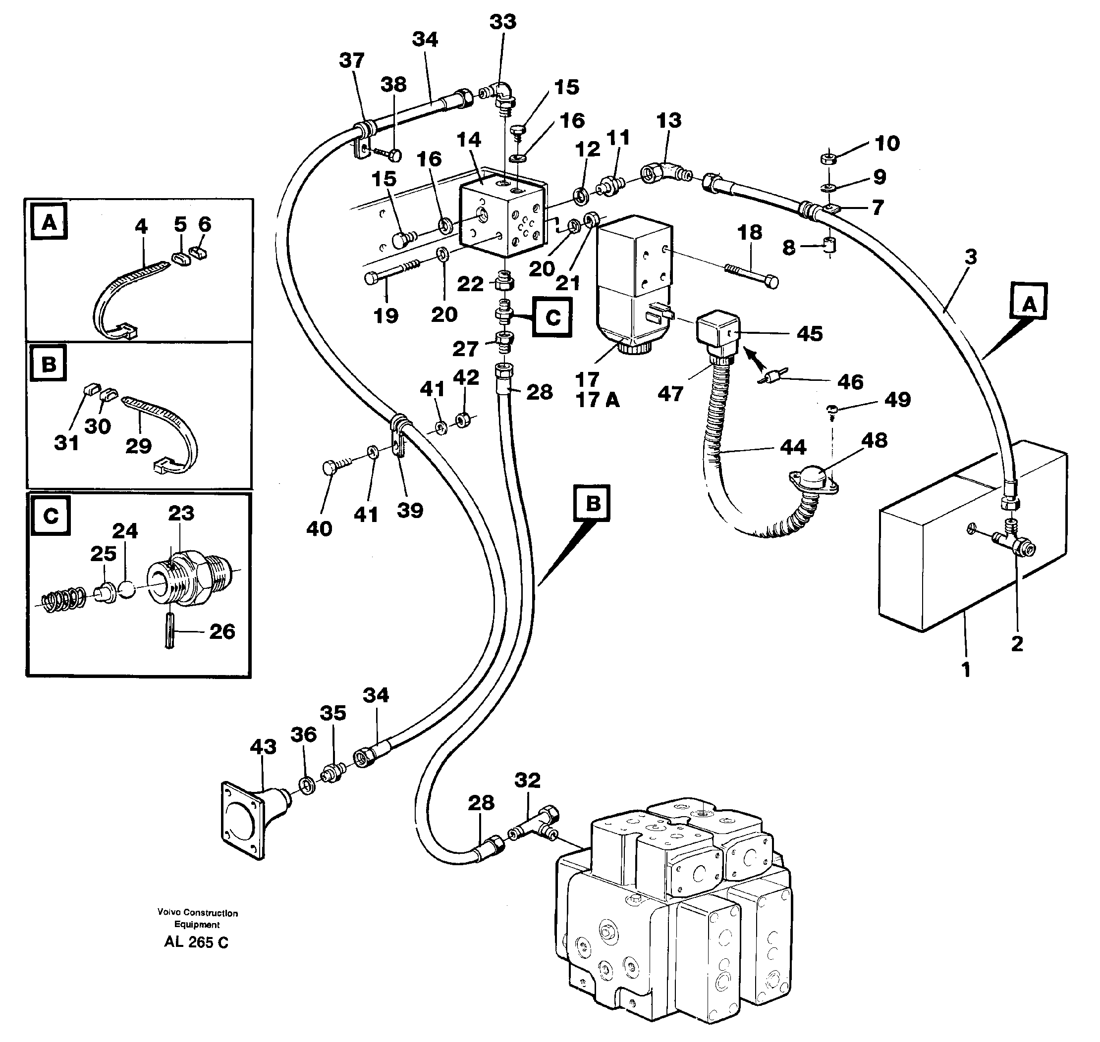 Controls, differential lock  92616 — volvo parts diagram