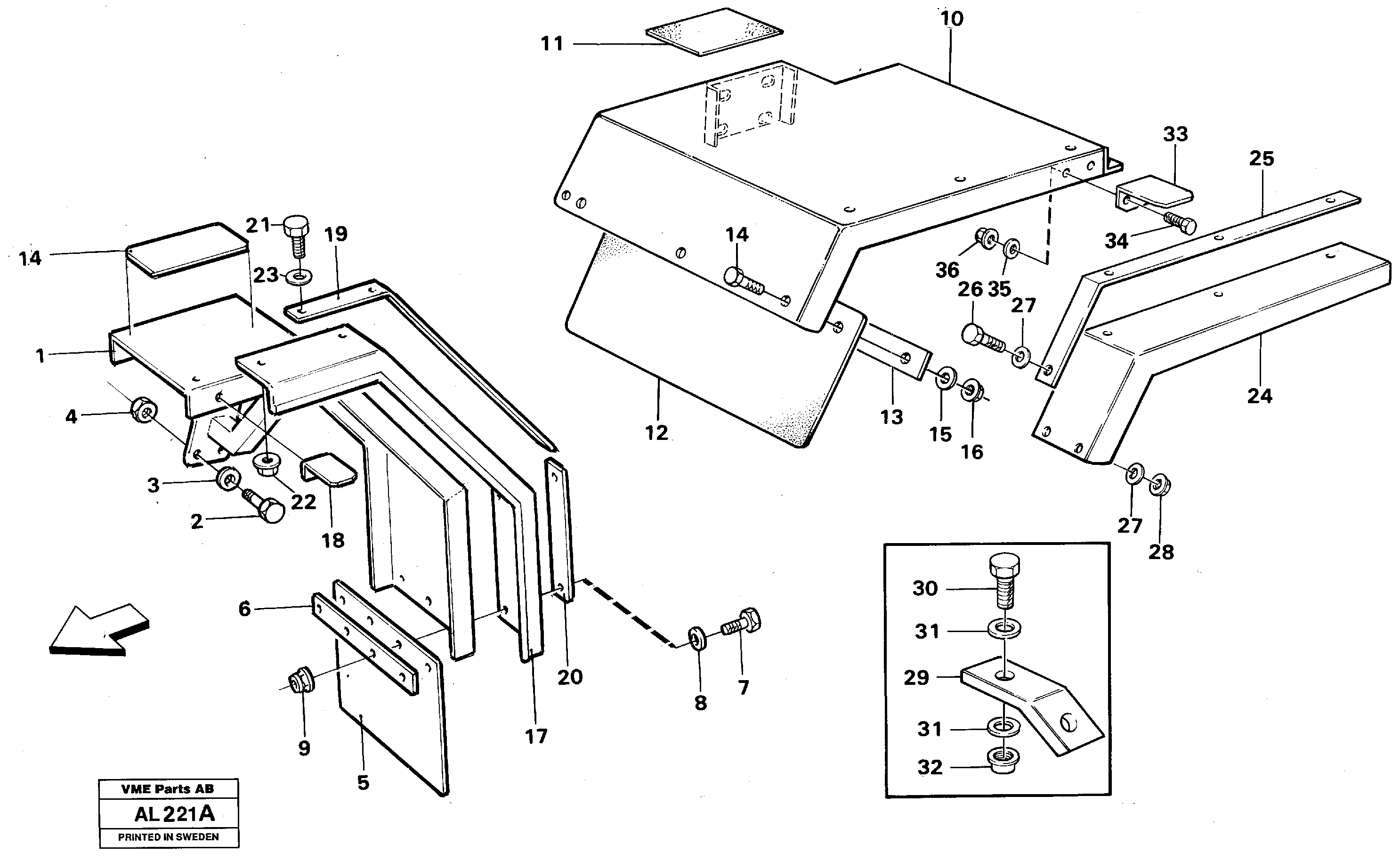 Mud guards  92716, 92880 — volvo parts diagram