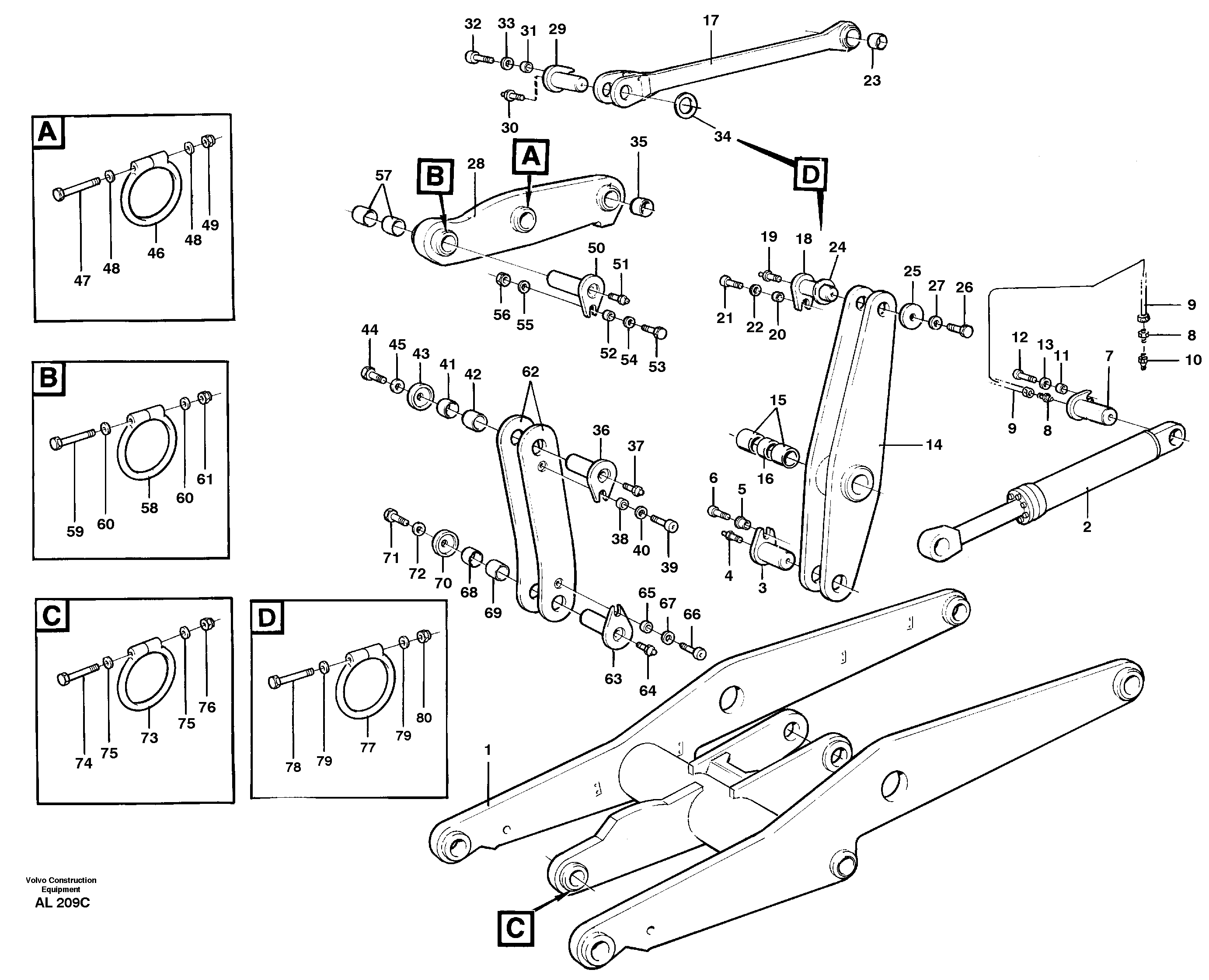 Links with fitting parts — volvo parts diagram
